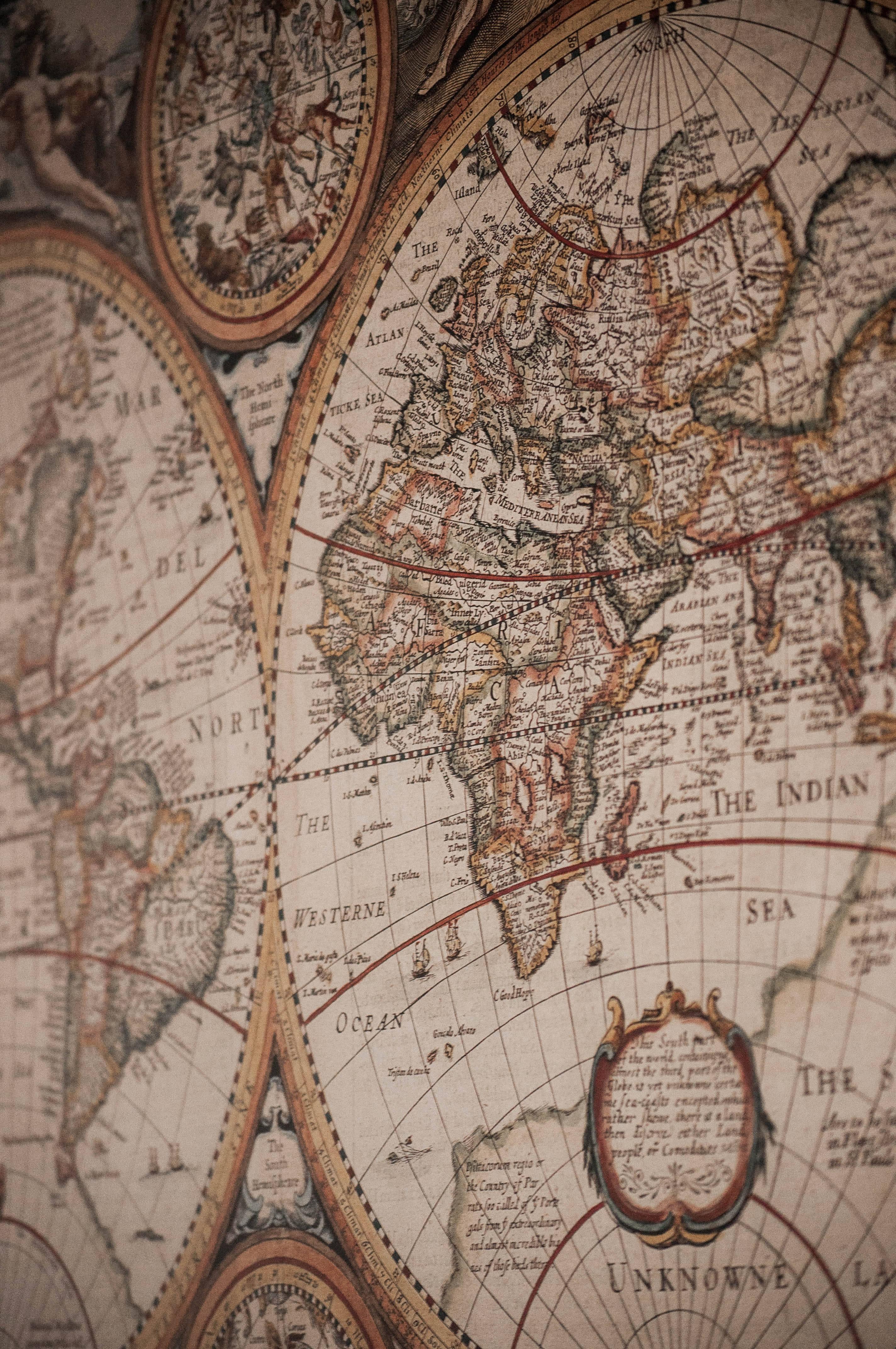 Ancient Geographical World Map — 2848x4288 wallpaper