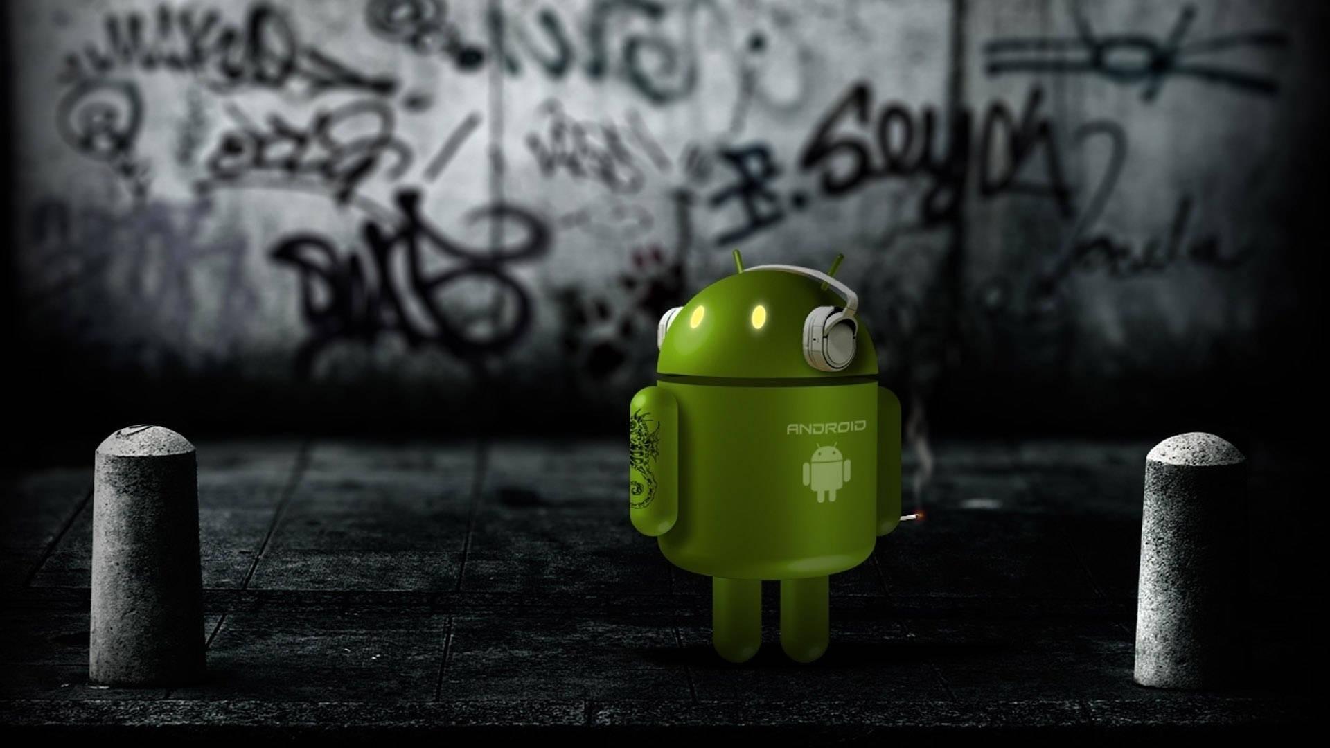 Android Robot Painted in Street Art — 1920x1080 wallpaper