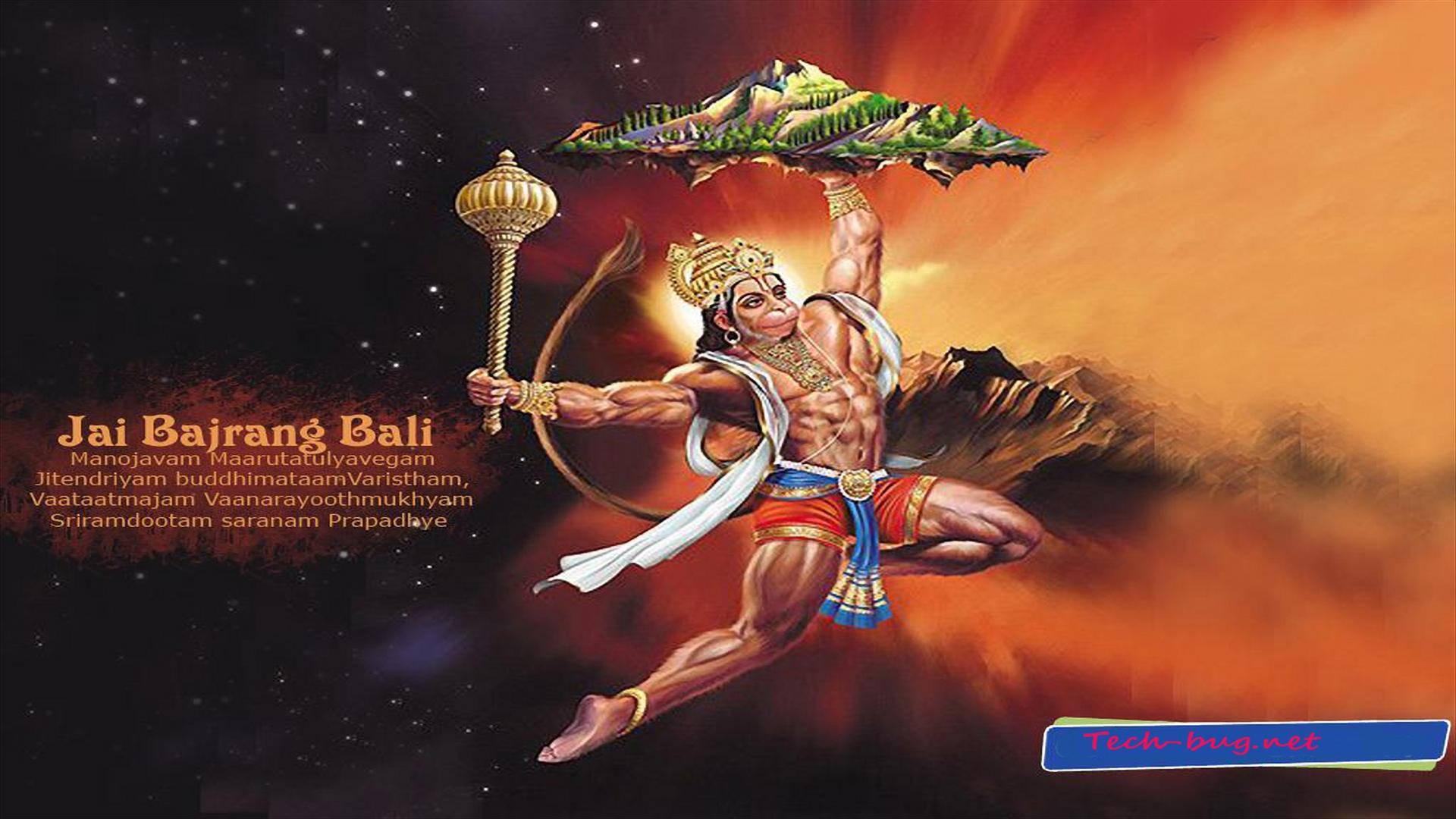 Angry Hanuman Carrying A Mountain — 1920x1080 wallpaper