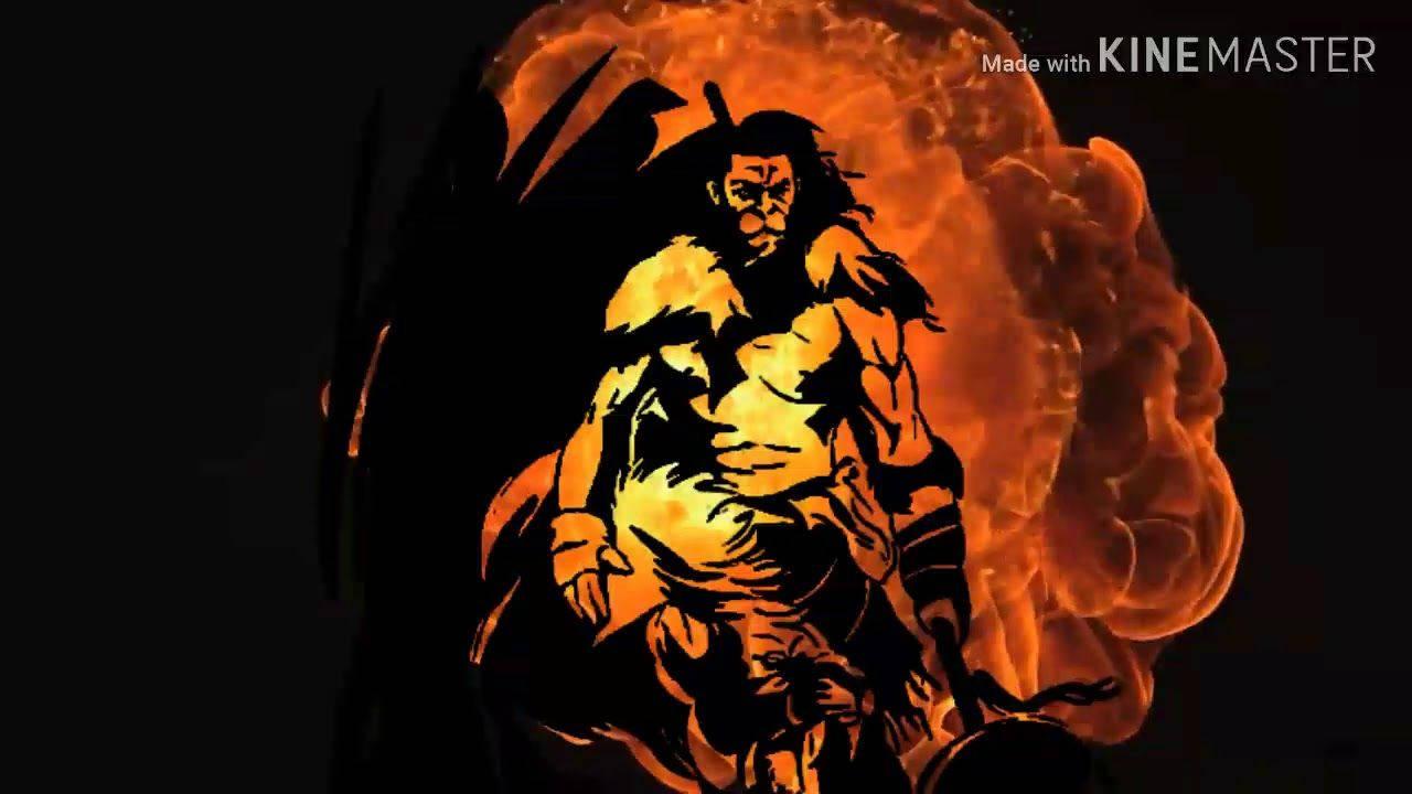 Angry Hanuman Fiery Artwork — 1280x720 wallpaper
