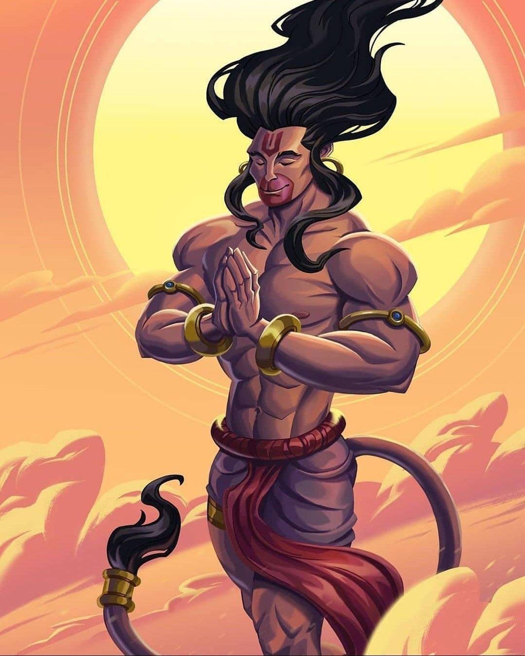 Angry Hanuman Praying Peacefully — 1080x1349 wallpaper