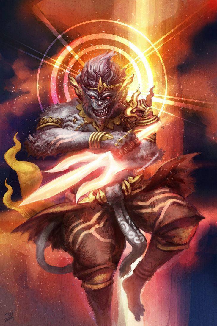 Angry Hanuman With Burning Dagger — 730x1095 wallpaper