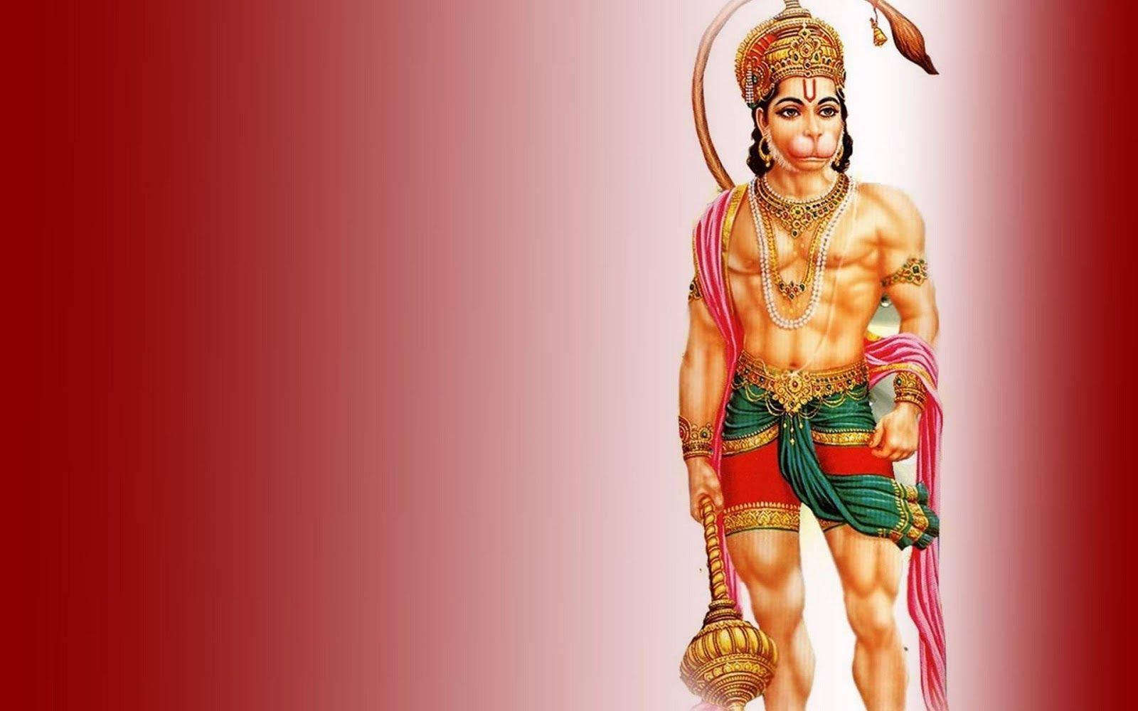 Angry Hanuman With Golden Mace — 1600x1000 wallpaper