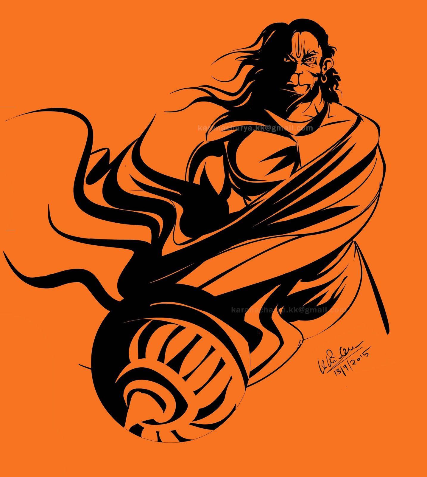 Angry Hanuman With Mace Weapon — 1434x1600 wallpaper