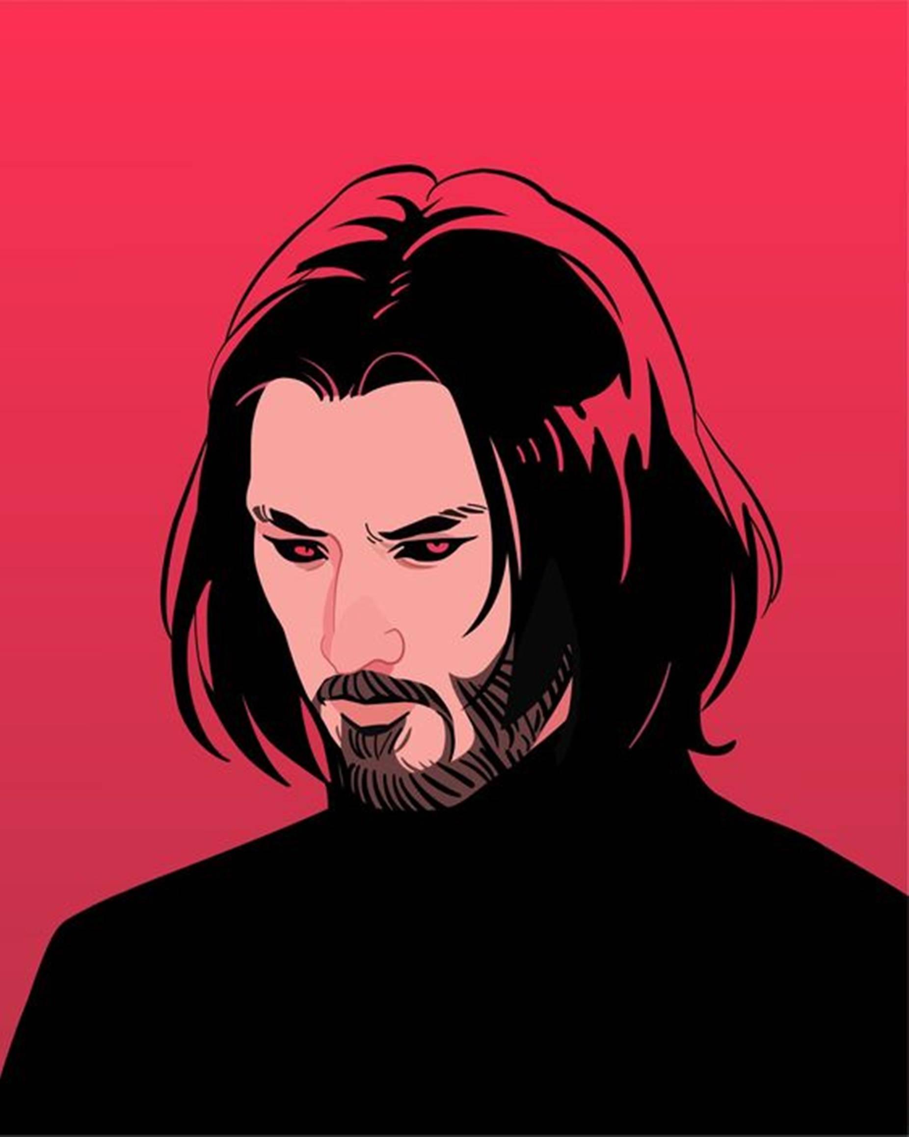 Angry Keanu Reeves Minimalist Unique Cool PFP Fanart — 1852x2315 wallpaper