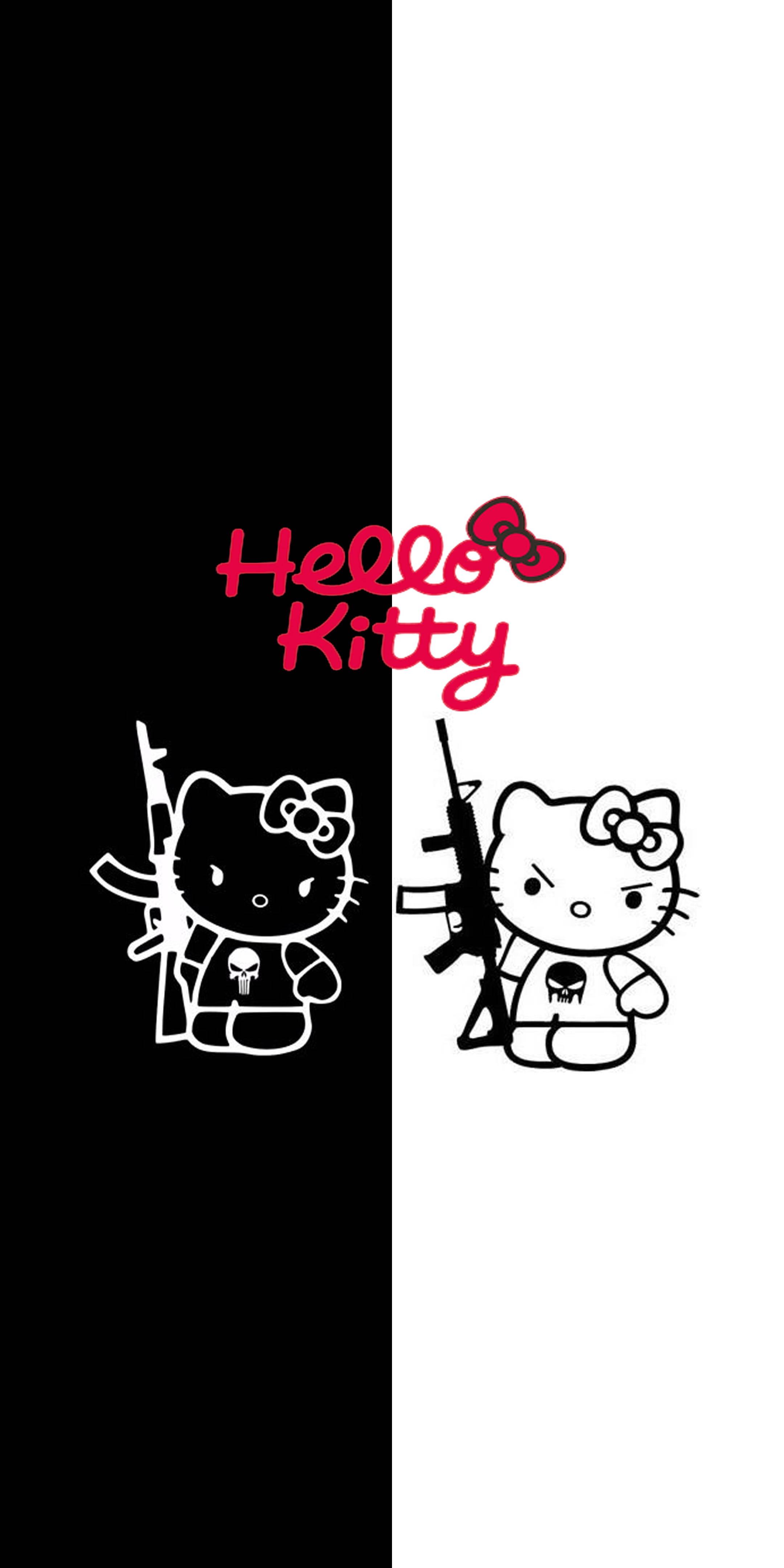 Angry White And Black Hello Kitty — 2160x4320 wallpaper