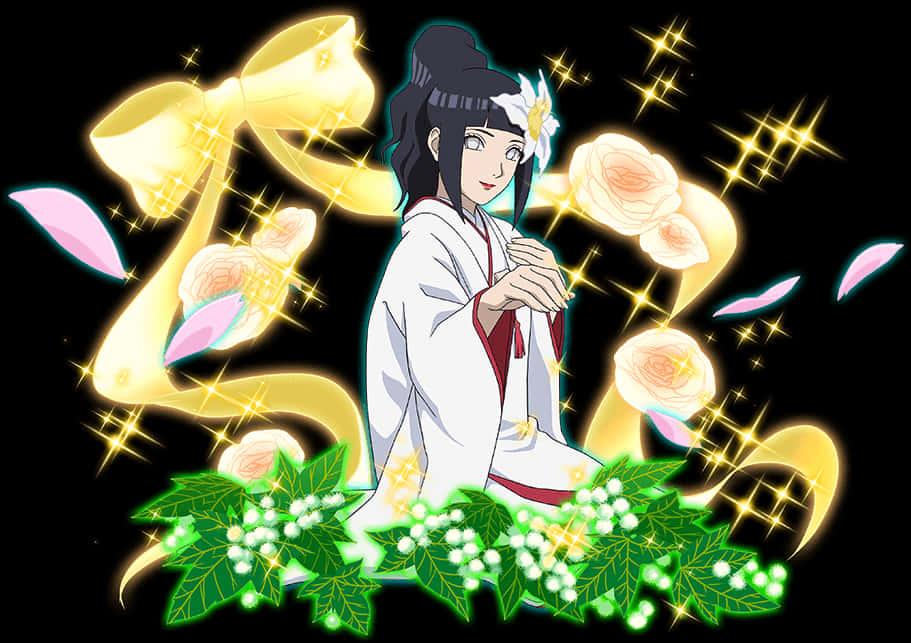 Animated Hinata Traditional Dress — 911x643 wallpaper