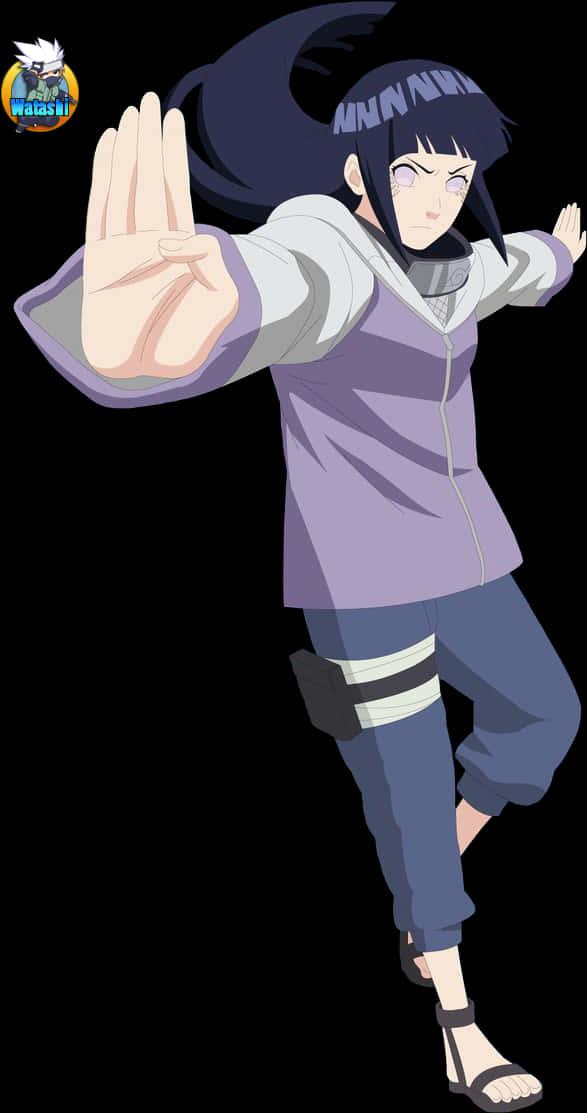 Animated Ninja Girl Action Pose — 587x1113 wallpaper