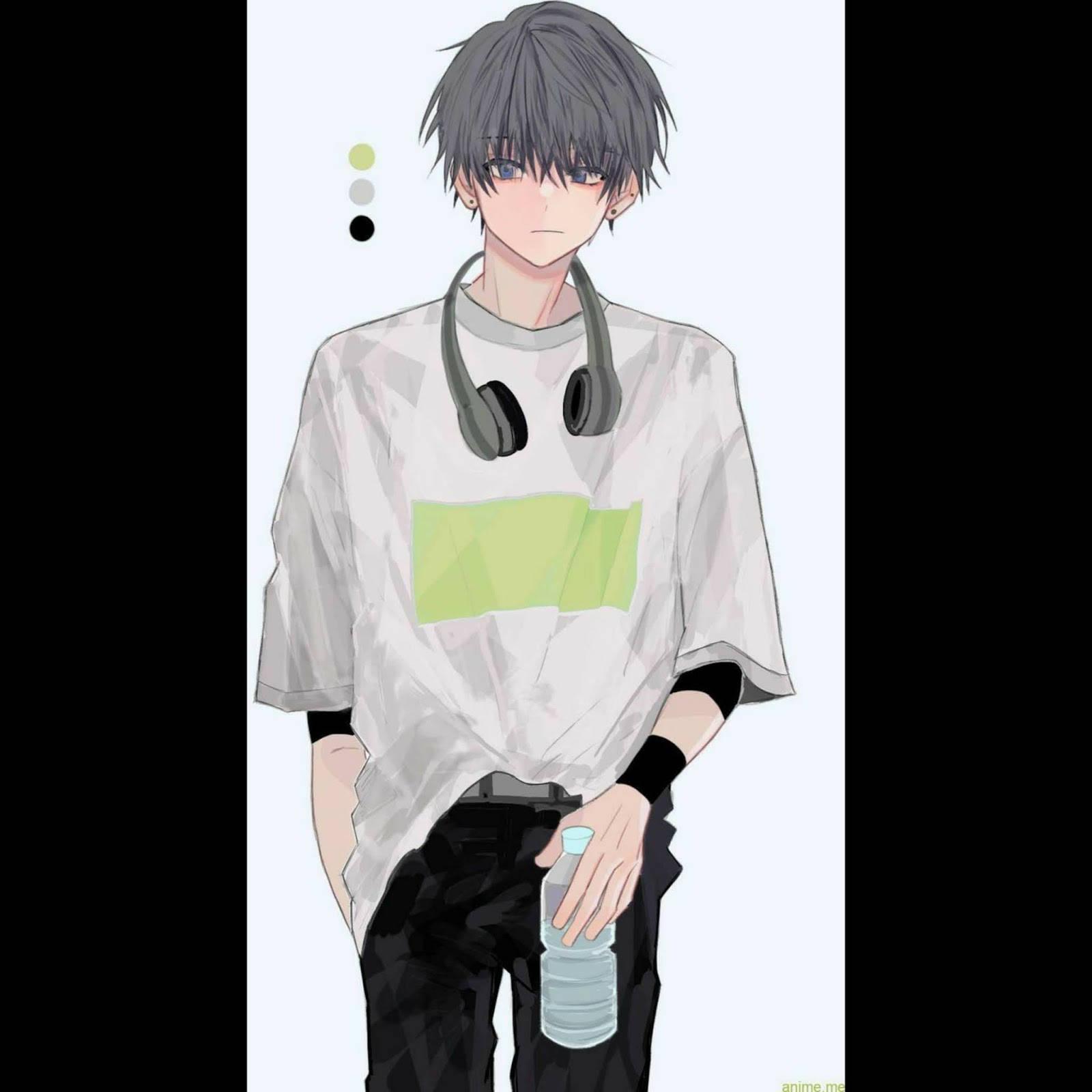Anime junge dunkel kopfhörer