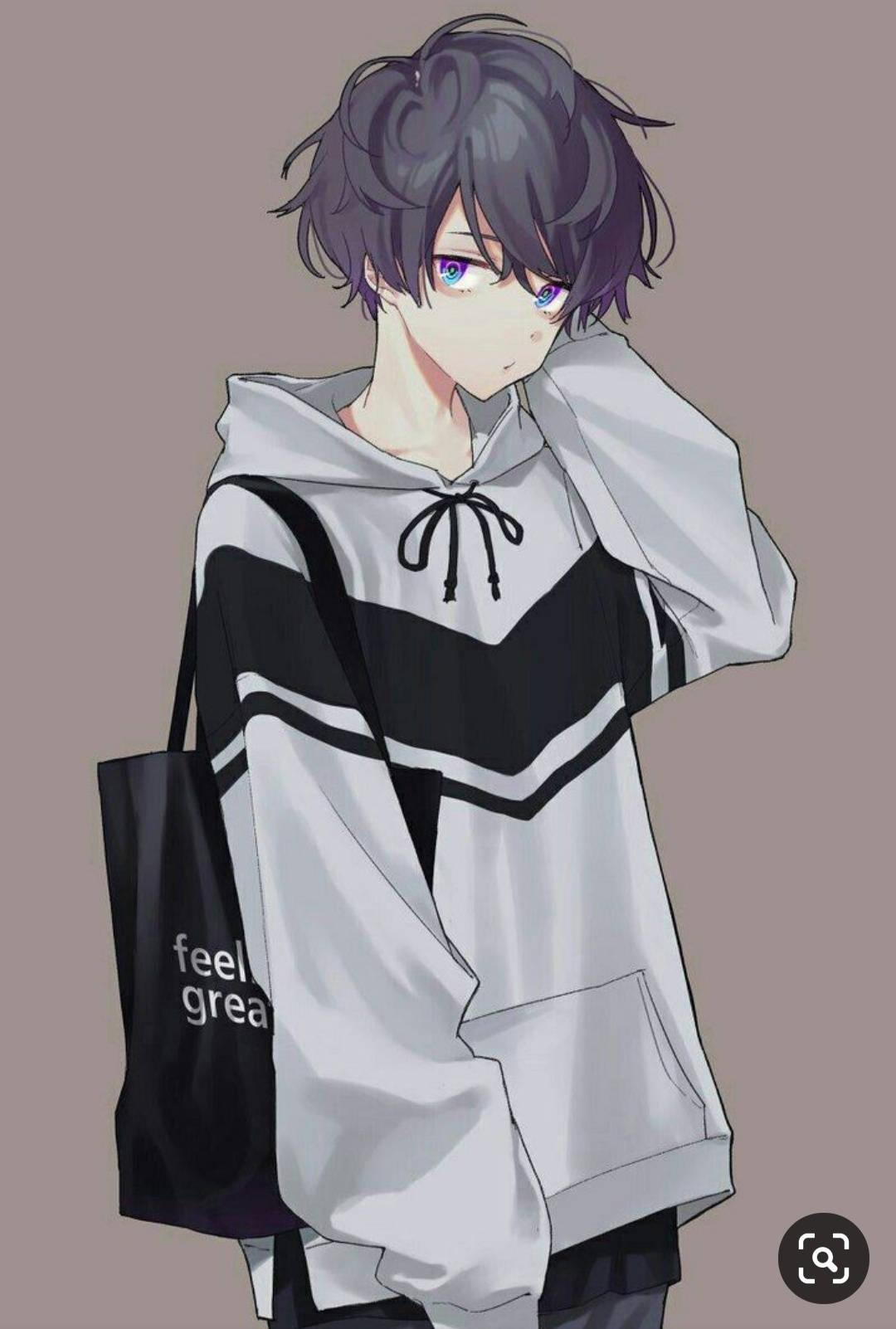 Anime dreng mork oversized hoodie