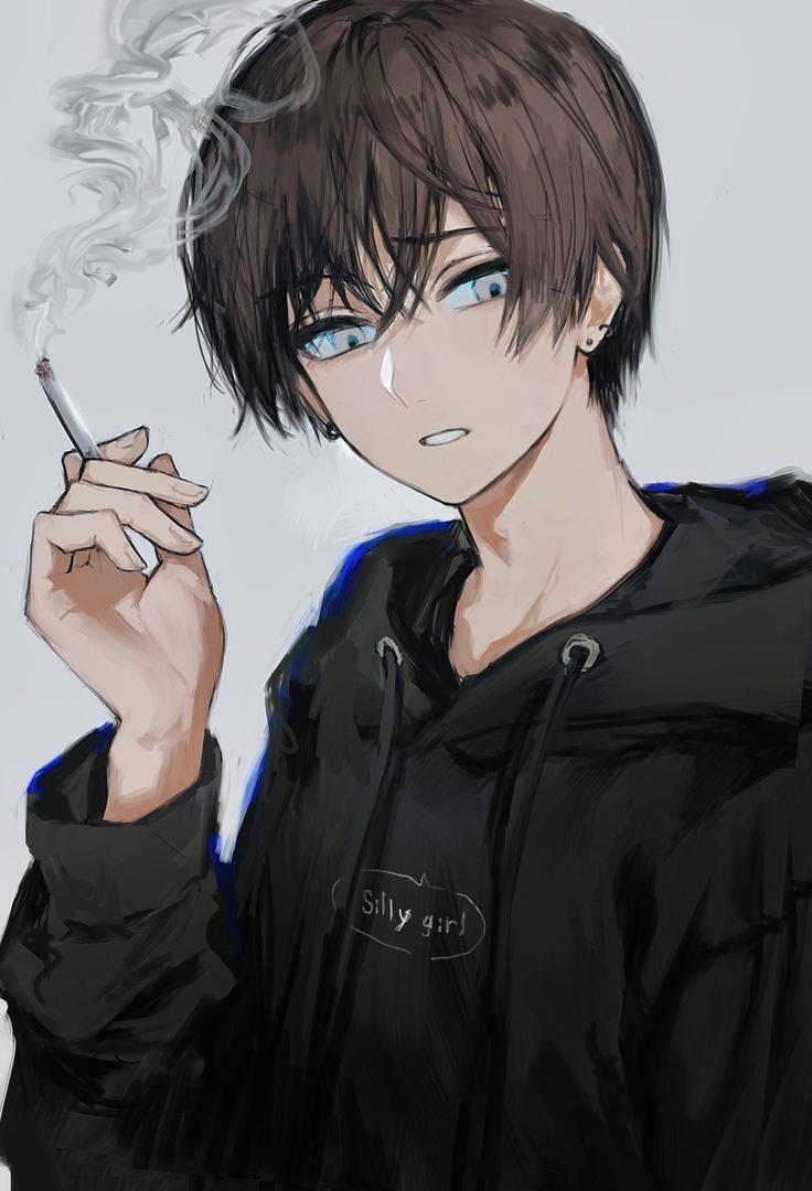 Anime junge dunkel rauchend
