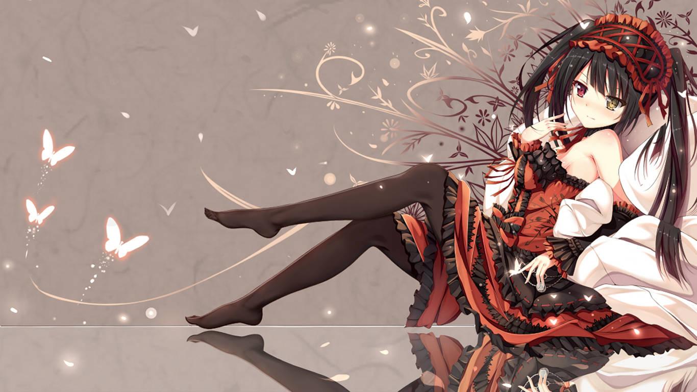 Anime Date A Live Cute Kurumi — 1366x768 wallpaper