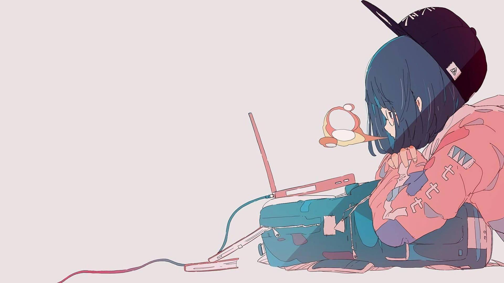 Anime Girl Aesthetic Drawing — 1920x1080 wallpaper