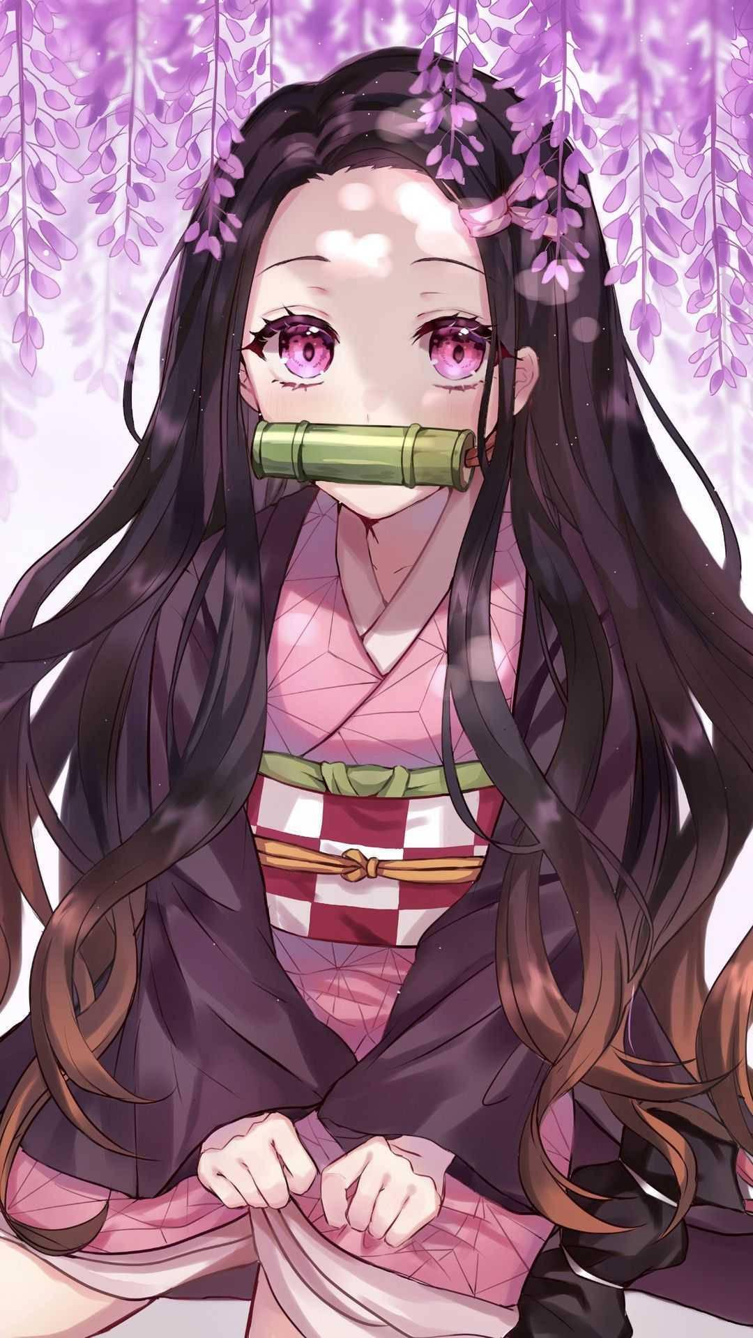 Anime Girl Nezuko Kamado — 1080x1920 wallpaper