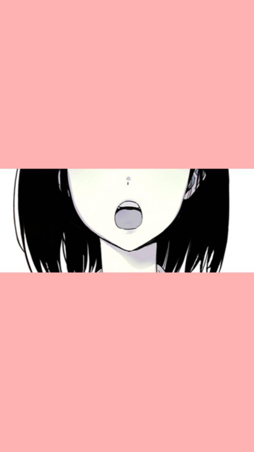 Anime Girl's Mouth PFP Aesthetic — 850x1512 wallpaper