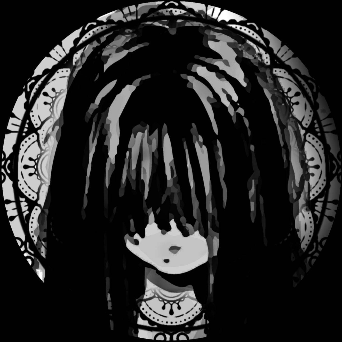 Anime Goth Girl Black And White PFP — 1325x1325 wallpaper
