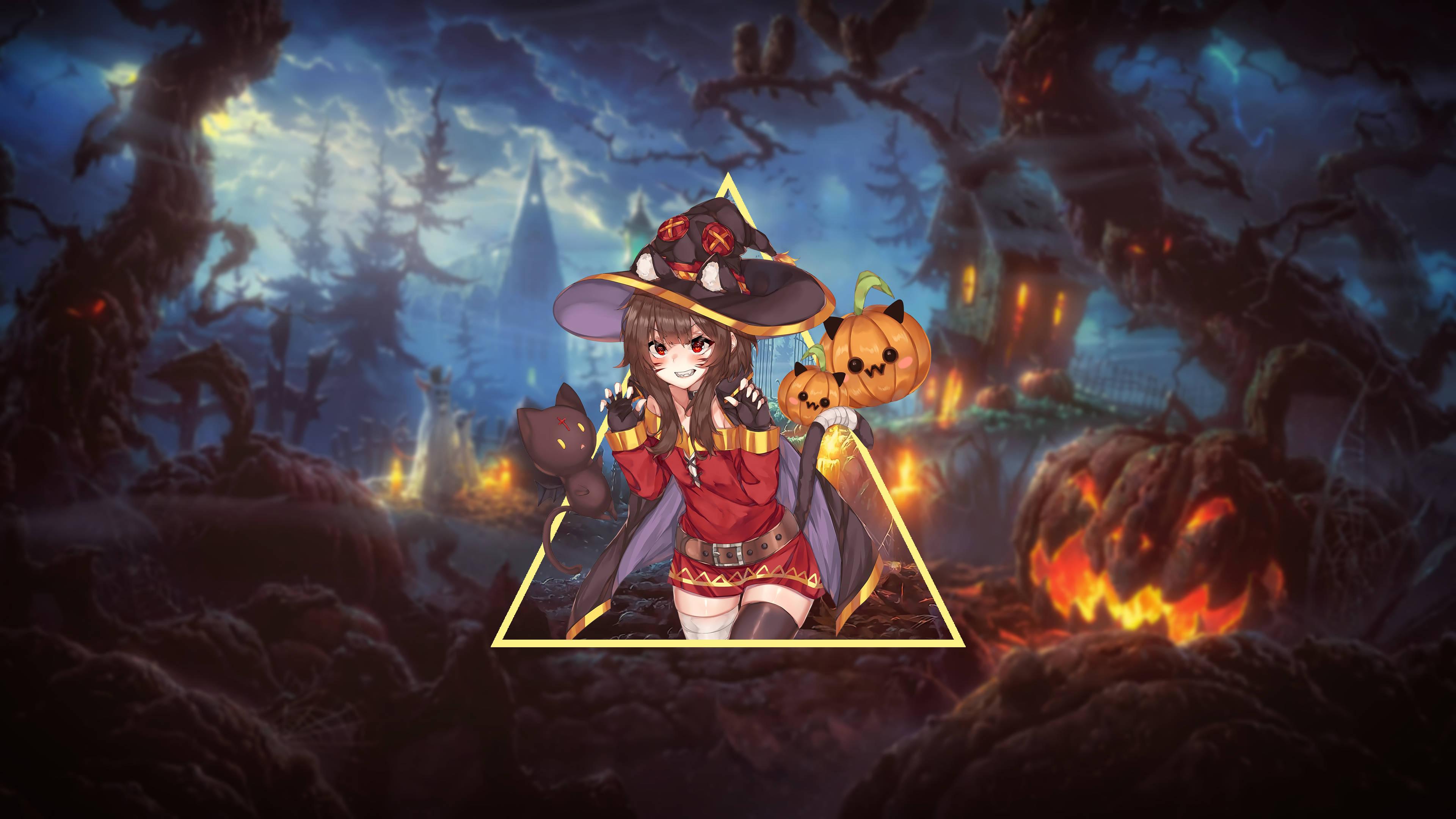 Anime Live Halloween Megumin — 3840x2160 wallpaper