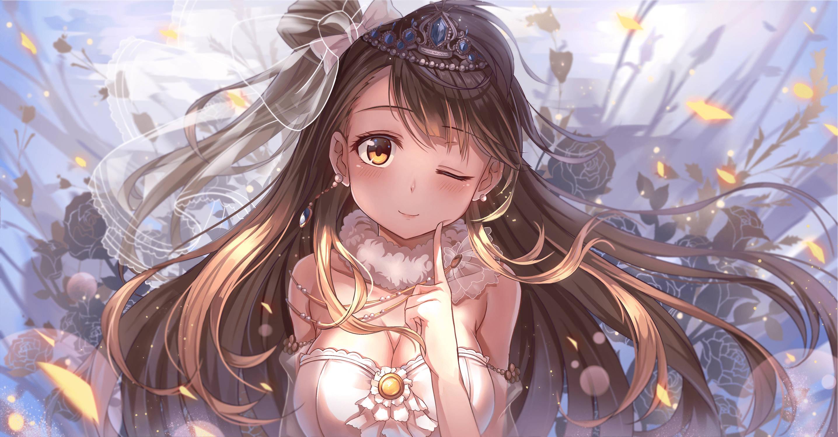 Anime Live Winking Lady — 2872x1500 wallpaper