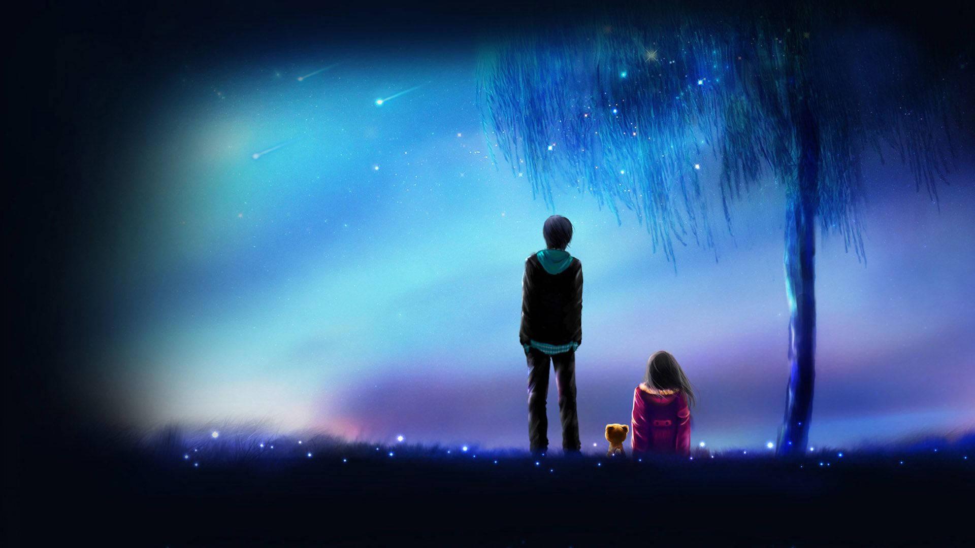 Anime Love Aurora Borealis — 1920x1080 wallpaper
