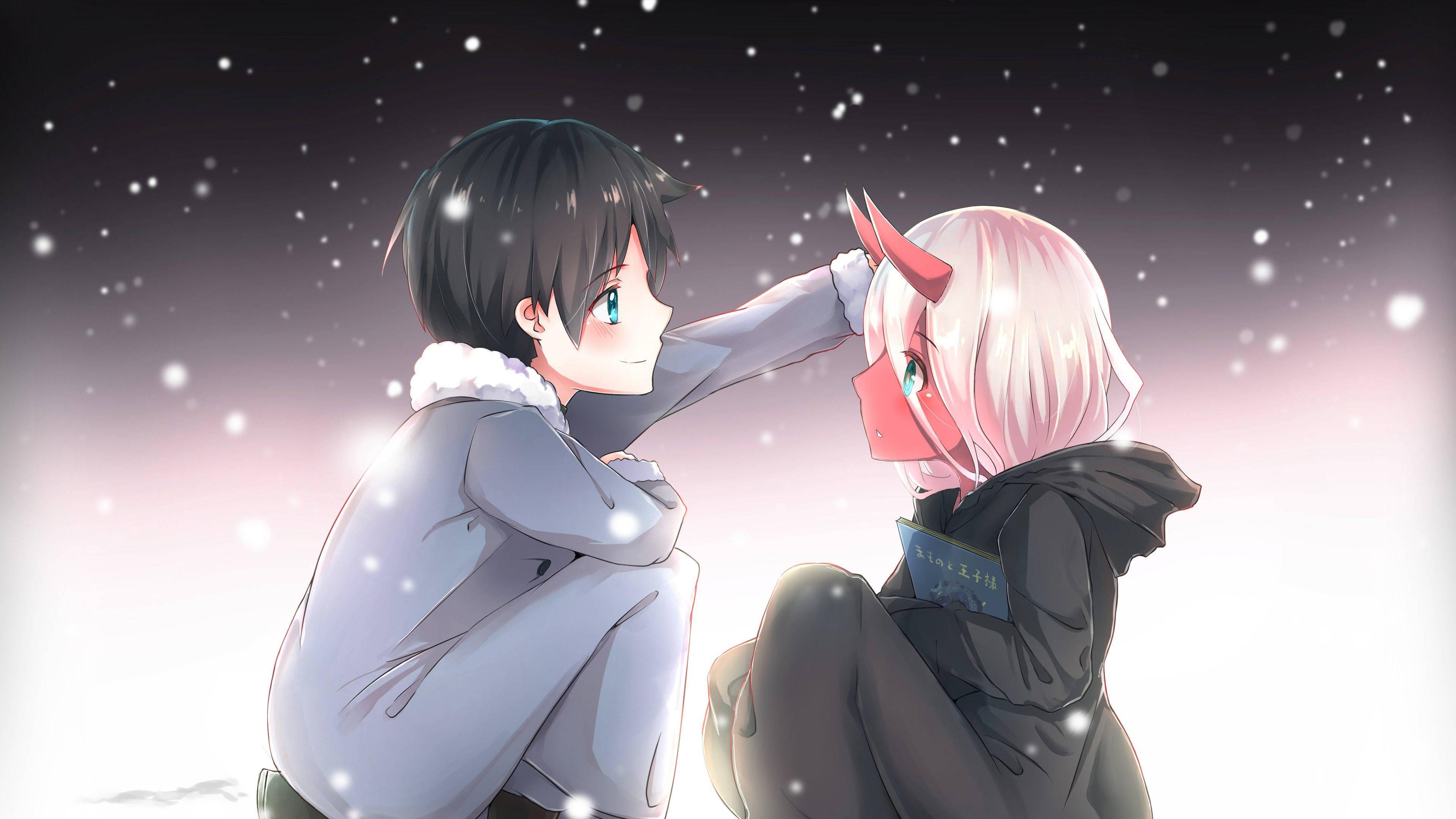 Anime Love Hiro & Zero Two — 3840x2160 wallpaper