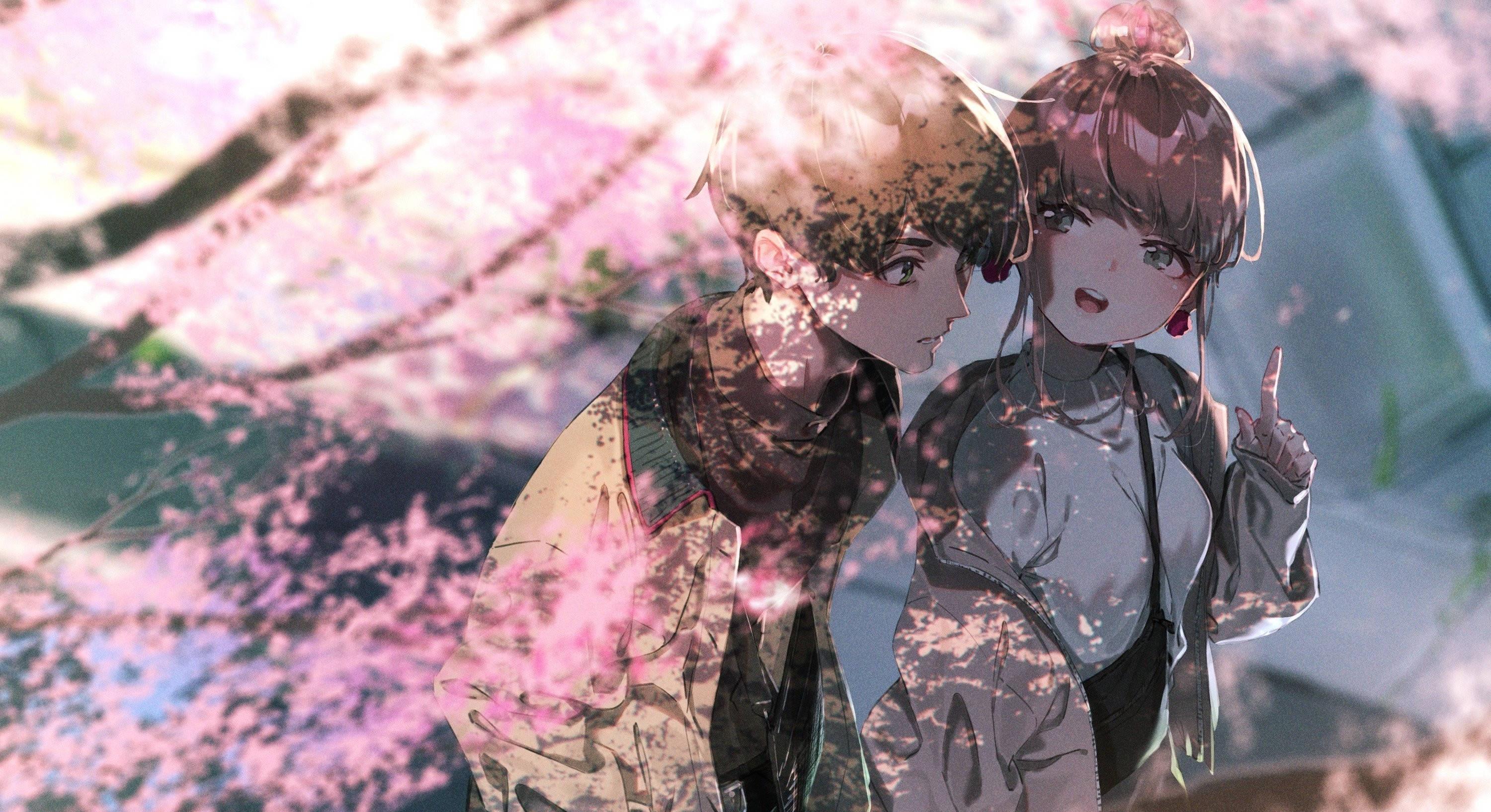 Anime Love Sakura Date — 3000x1635 wallpaper