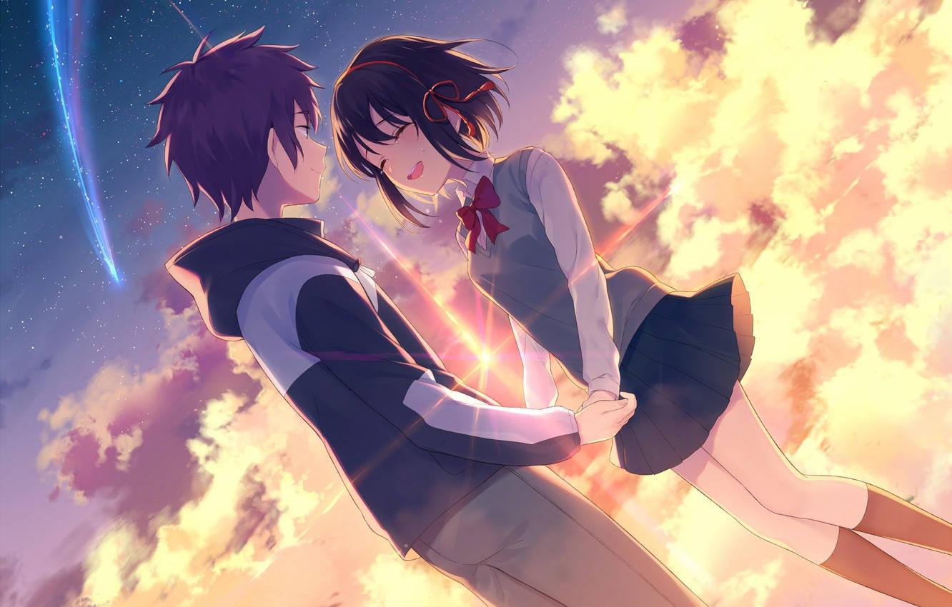 Anime Love Under The Comet — 1332x850 wallpaper