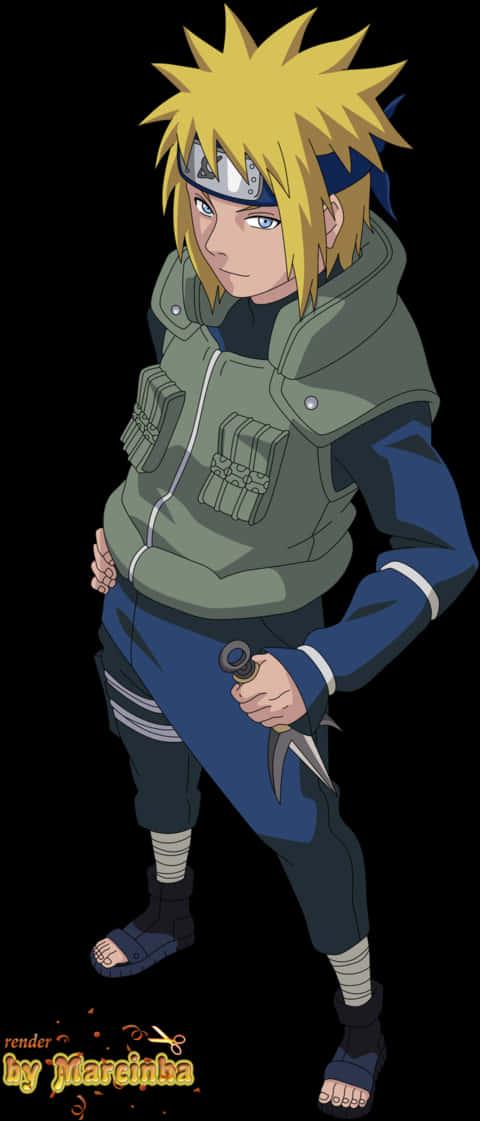 Anime Ninja Character With Kunai — 480x1121 wallpaper