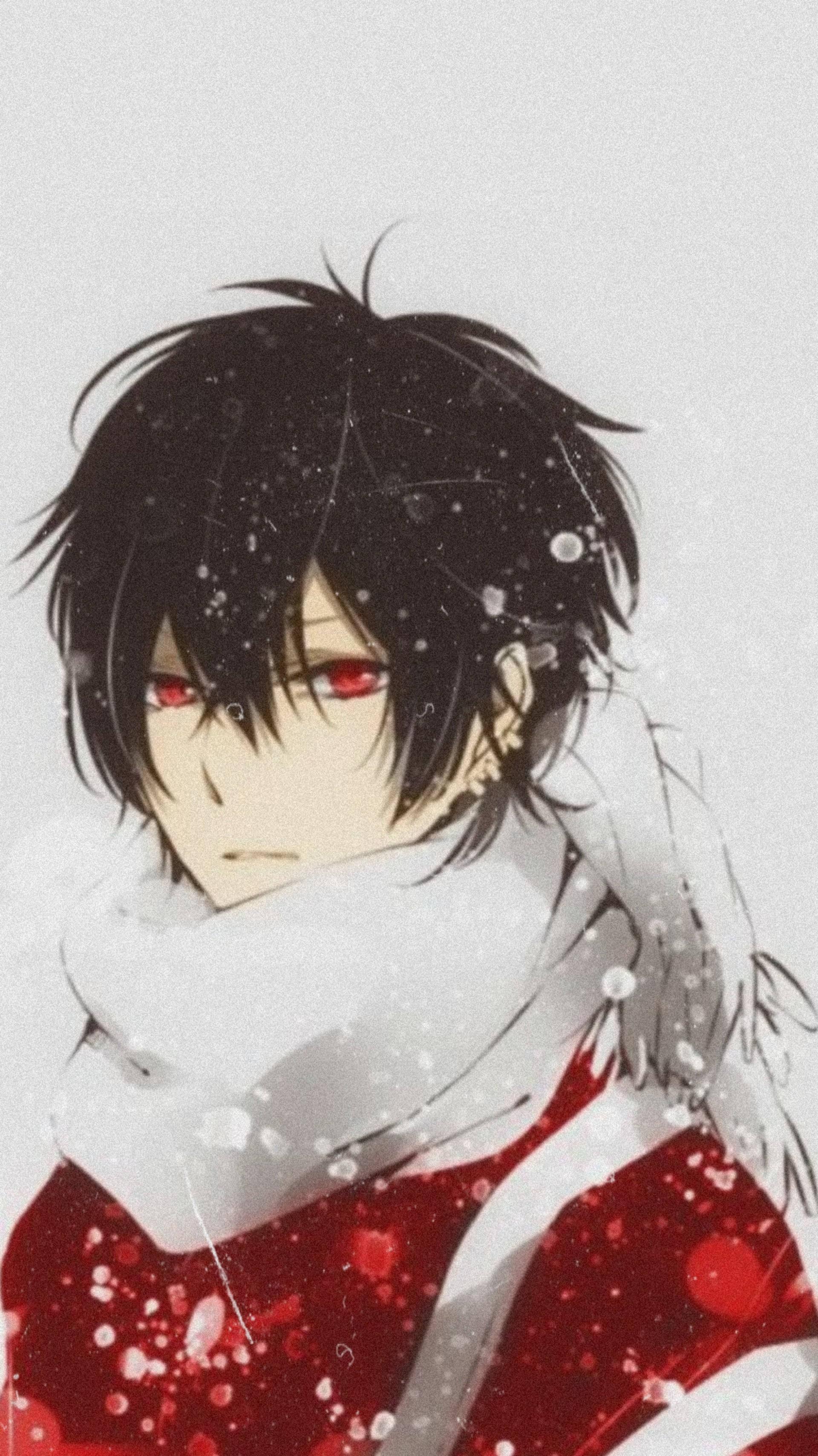 Anime Sad Boy Cartoon On Gloomy Winter — 1920x3418 wallpaper