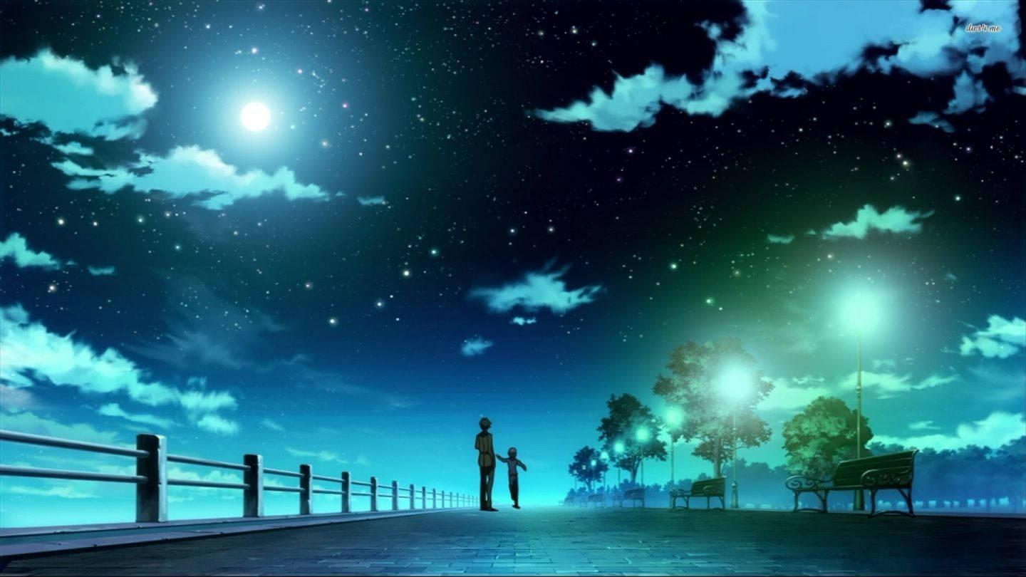 Anime Starry Night Laptop — 1440x810 wallpaper