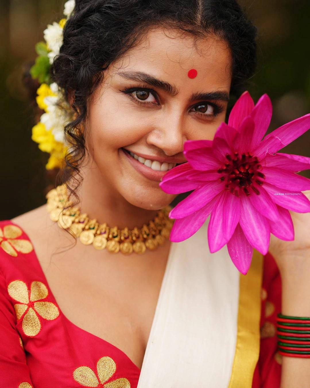 Anupama Parameswara Pink Flower — 1080x1350 wallpaper
