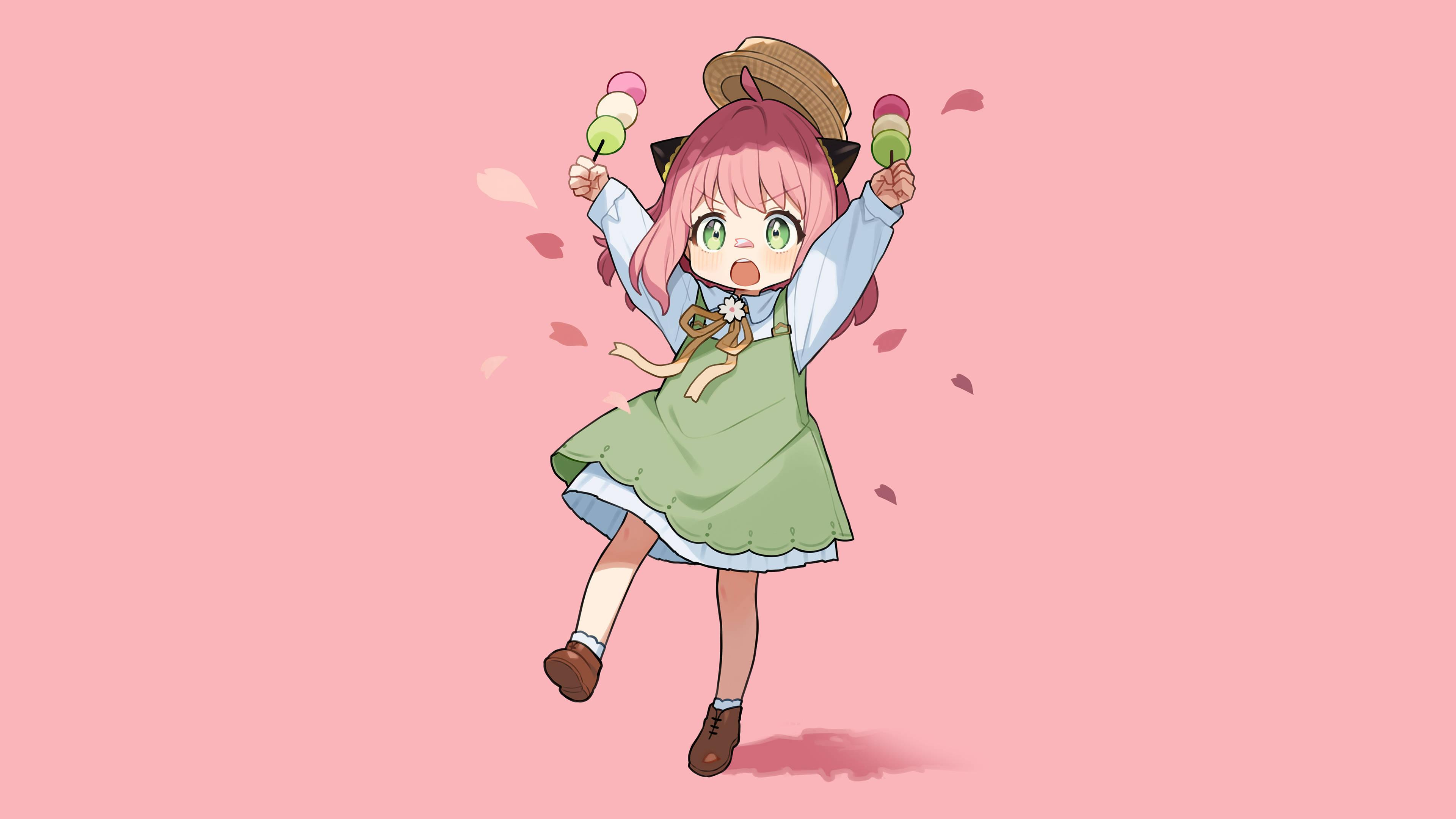 Anya Forger With Hanami Dango — 3840x2160 wallpaper