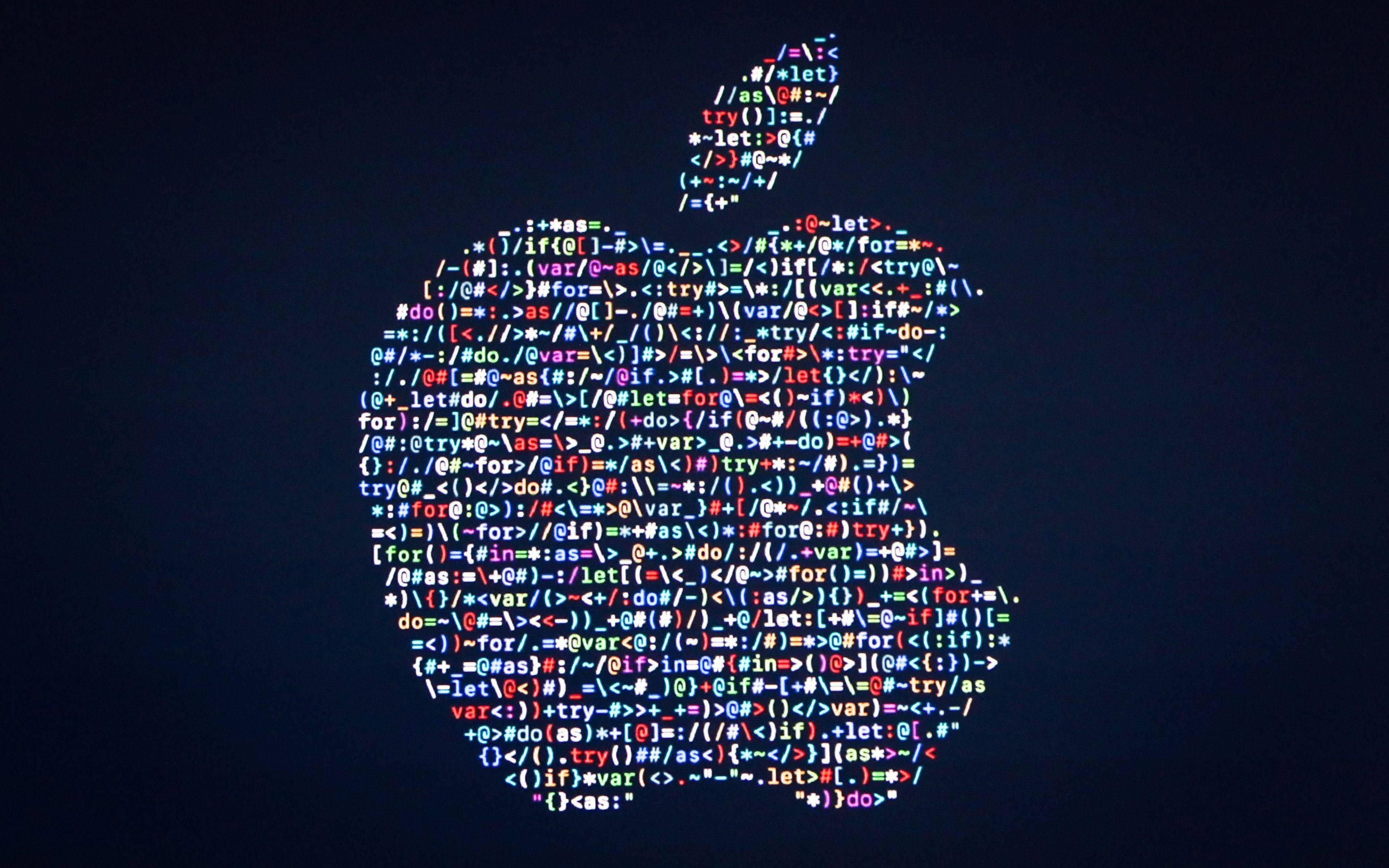 Apple Logo Coding — 3840x2400 wallpaper