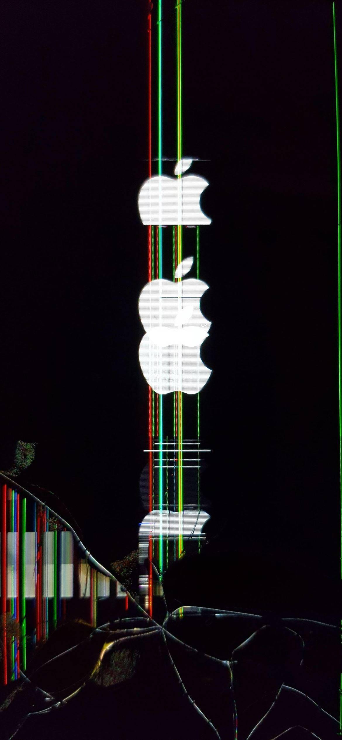 Apple Logo Cracked Screen — 1170x2532 wallpaper