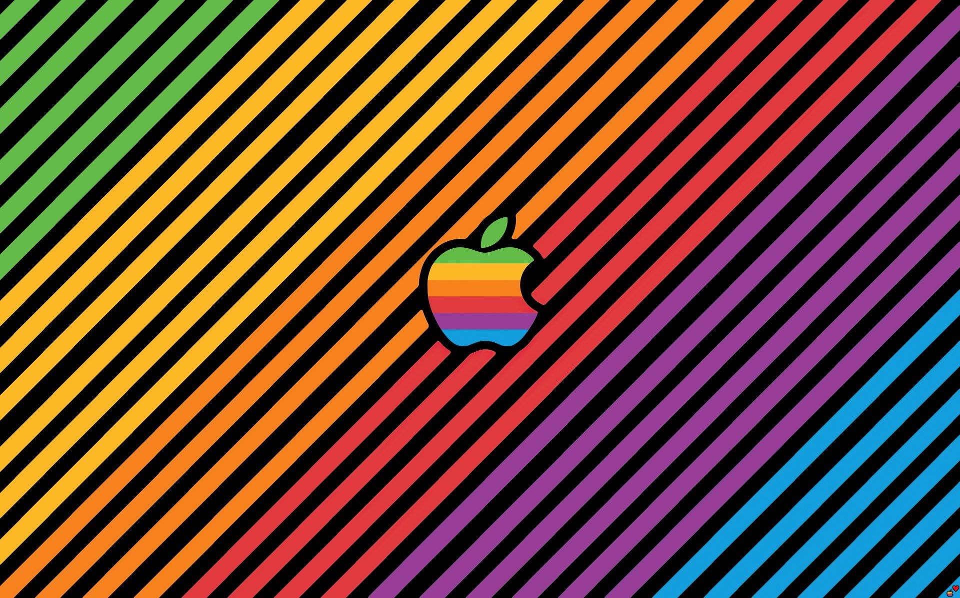 Apple Logo Diagonal Lines — 1920x1197 wallpaper
