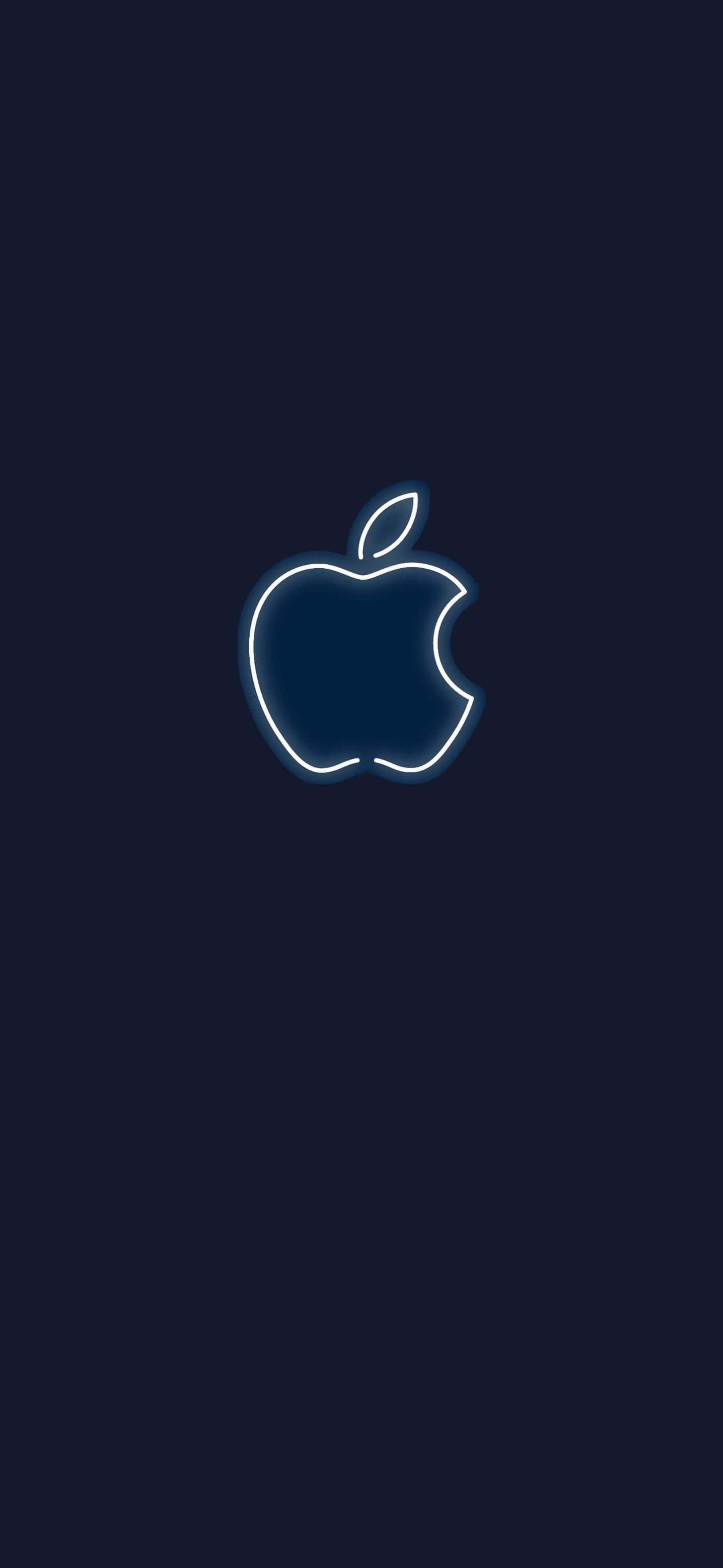 Apple Logo Illuminated on a Dark Background — 1436x3113 wallpaper