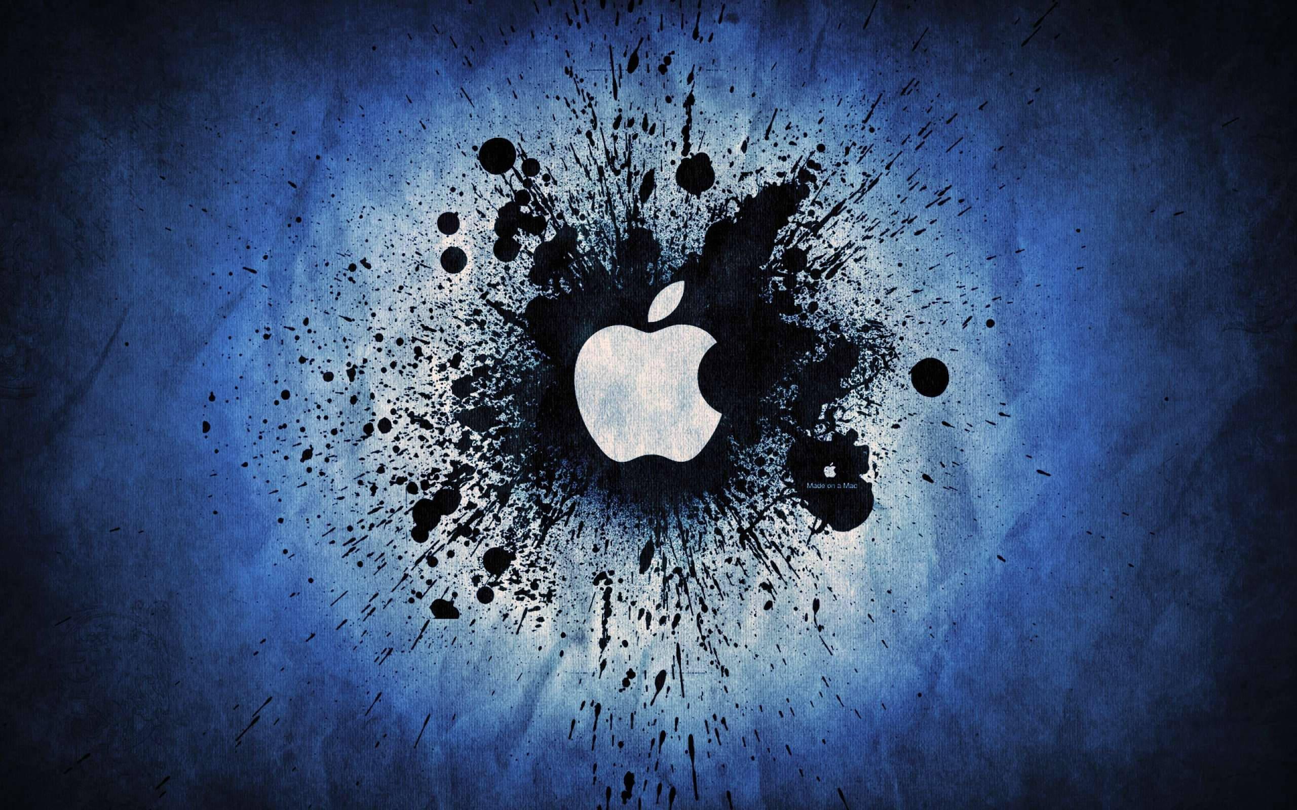 Apple Logo in Blue & White — 2560x1600 wallpaper