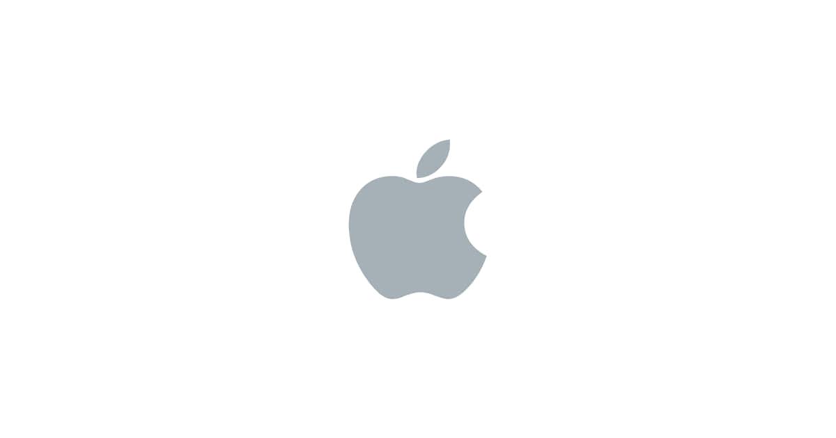 apple logo on a white background — 1200x630 wallpaper