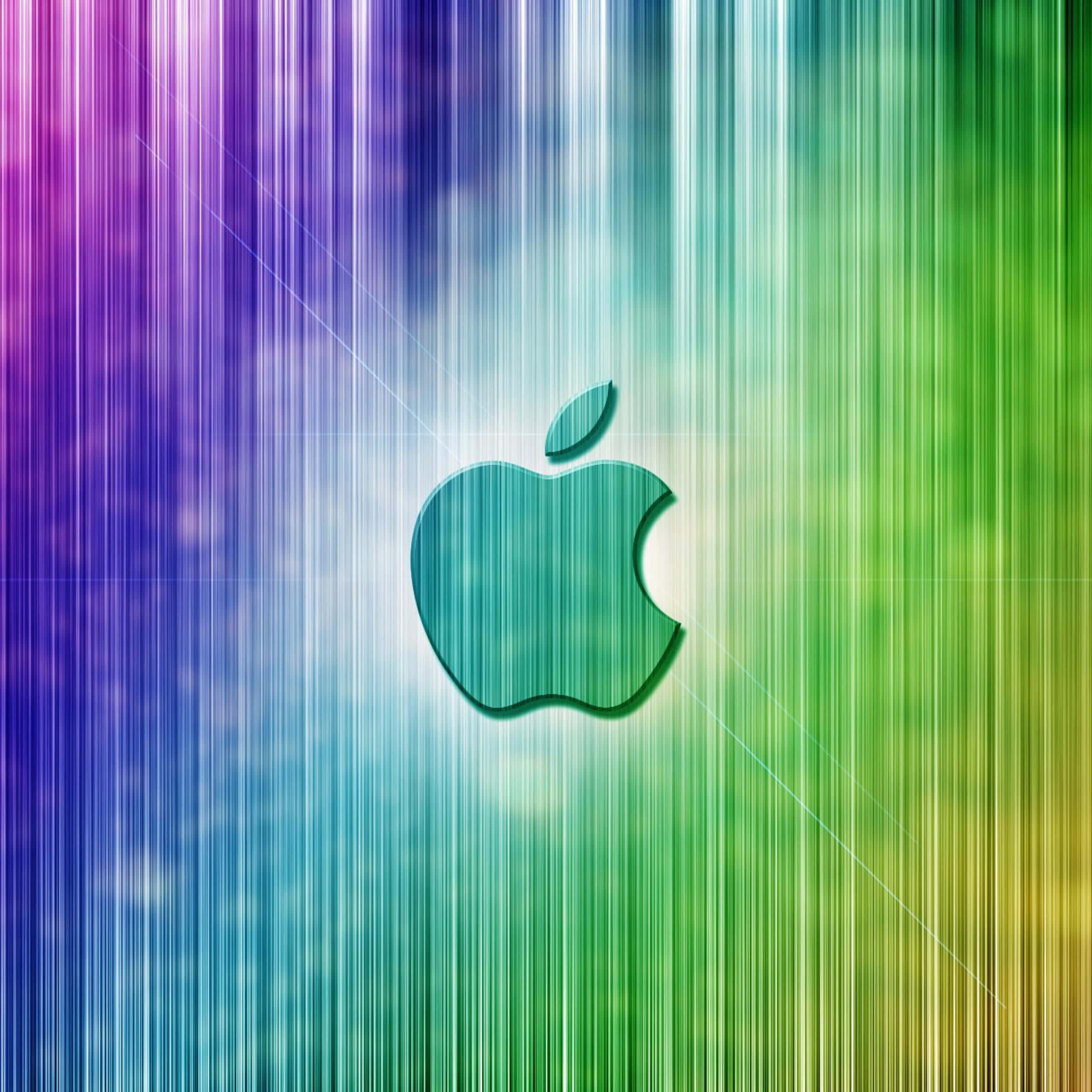 Apple Logo on Abstract Blue Backdrop — 2524x2524 wallpaper