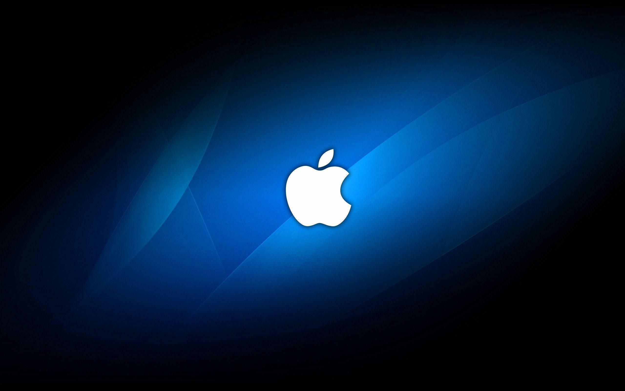 Apple Logo On Black And Blue — 2560x1600 wallpaper