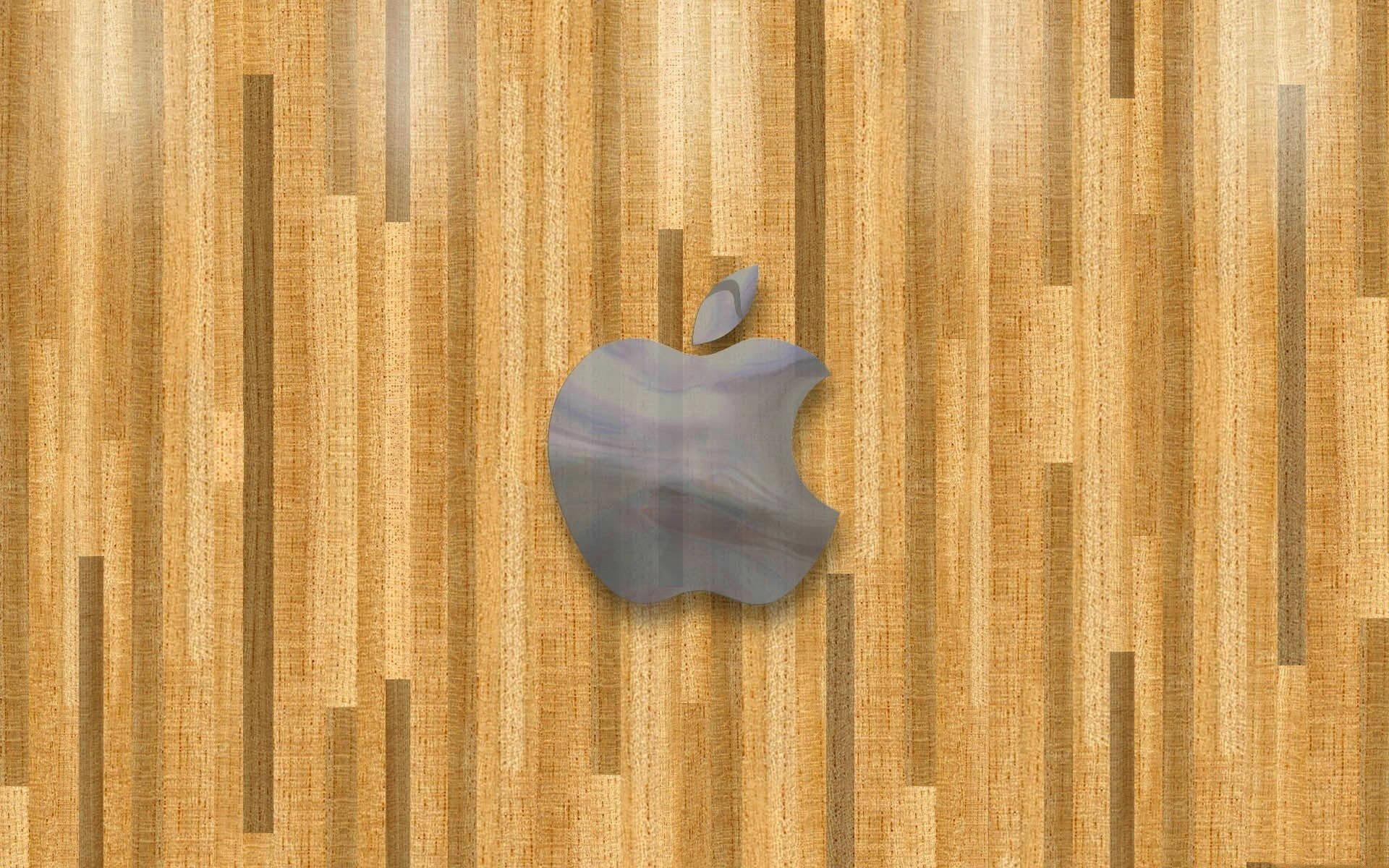Apple Logo Wooden Wall — 1920x1200 wallpaper