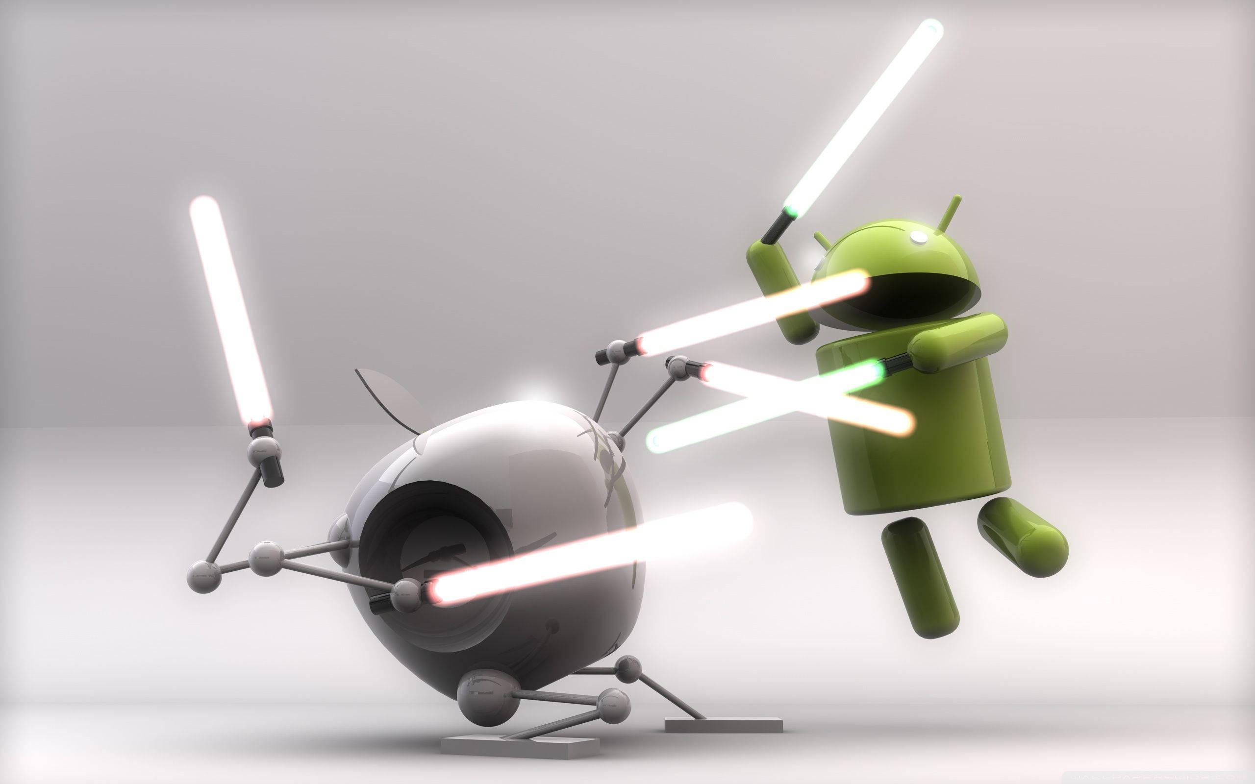 Apple vs Android: The Battle rages on — 2560x1600 wallpaper
