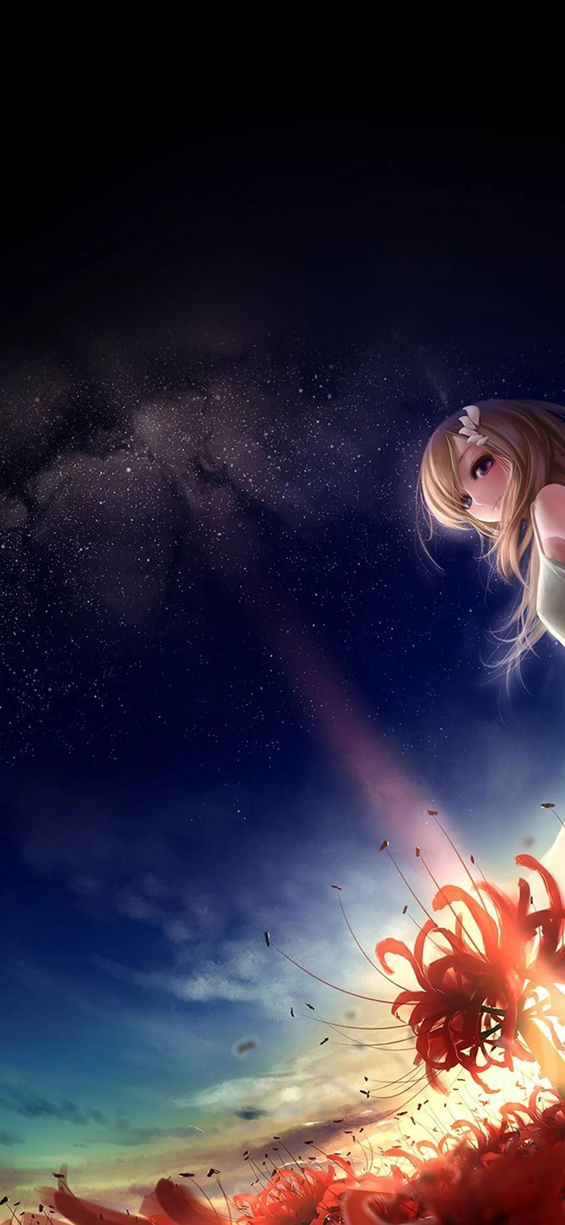 Approaching Night Sky 4K Anime Phone