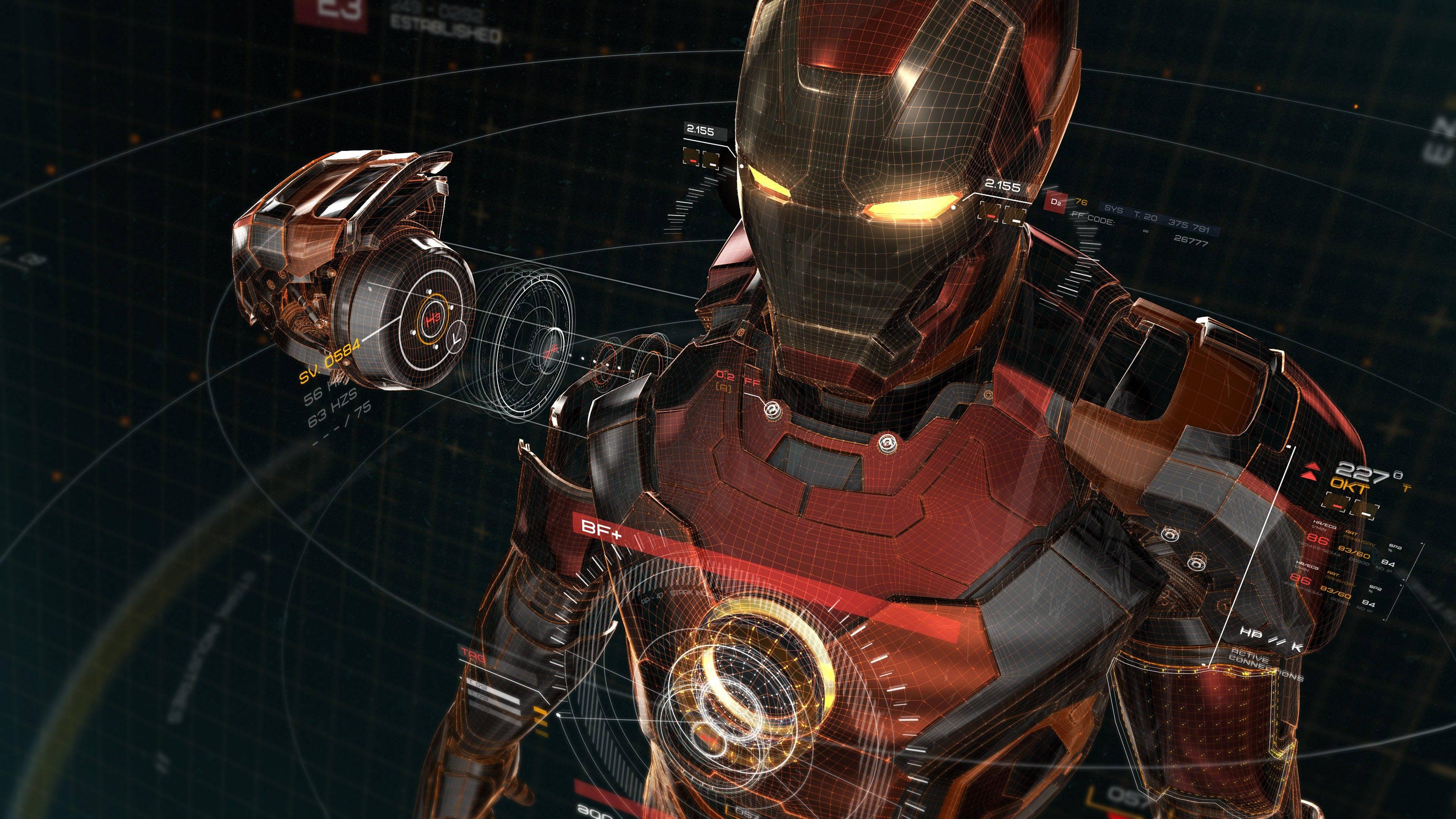 Armored Iron Man Full HD — 3840x2160 wallpaper