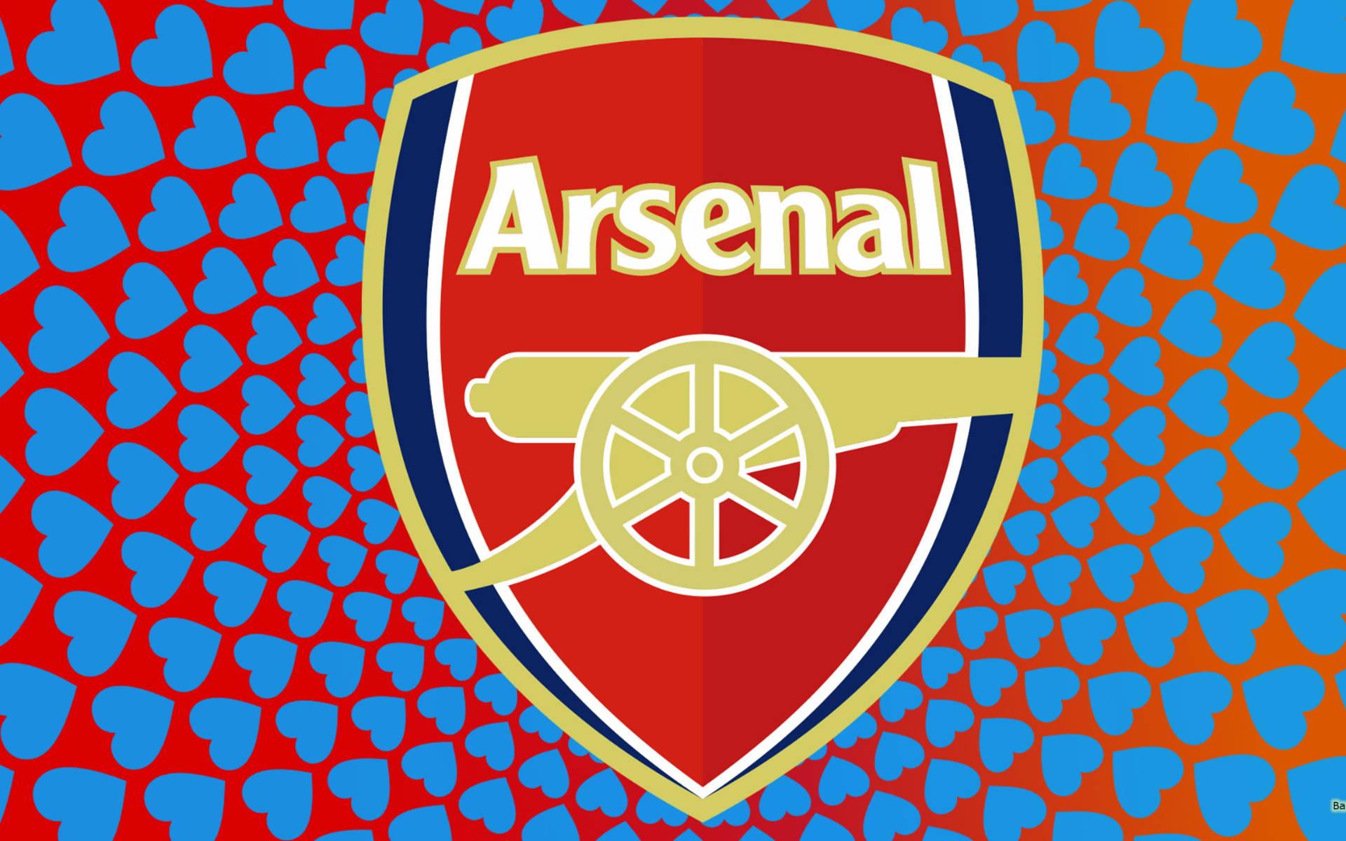 Arsenal Logo On Heart Pattern — 1920x1200 wallpaper