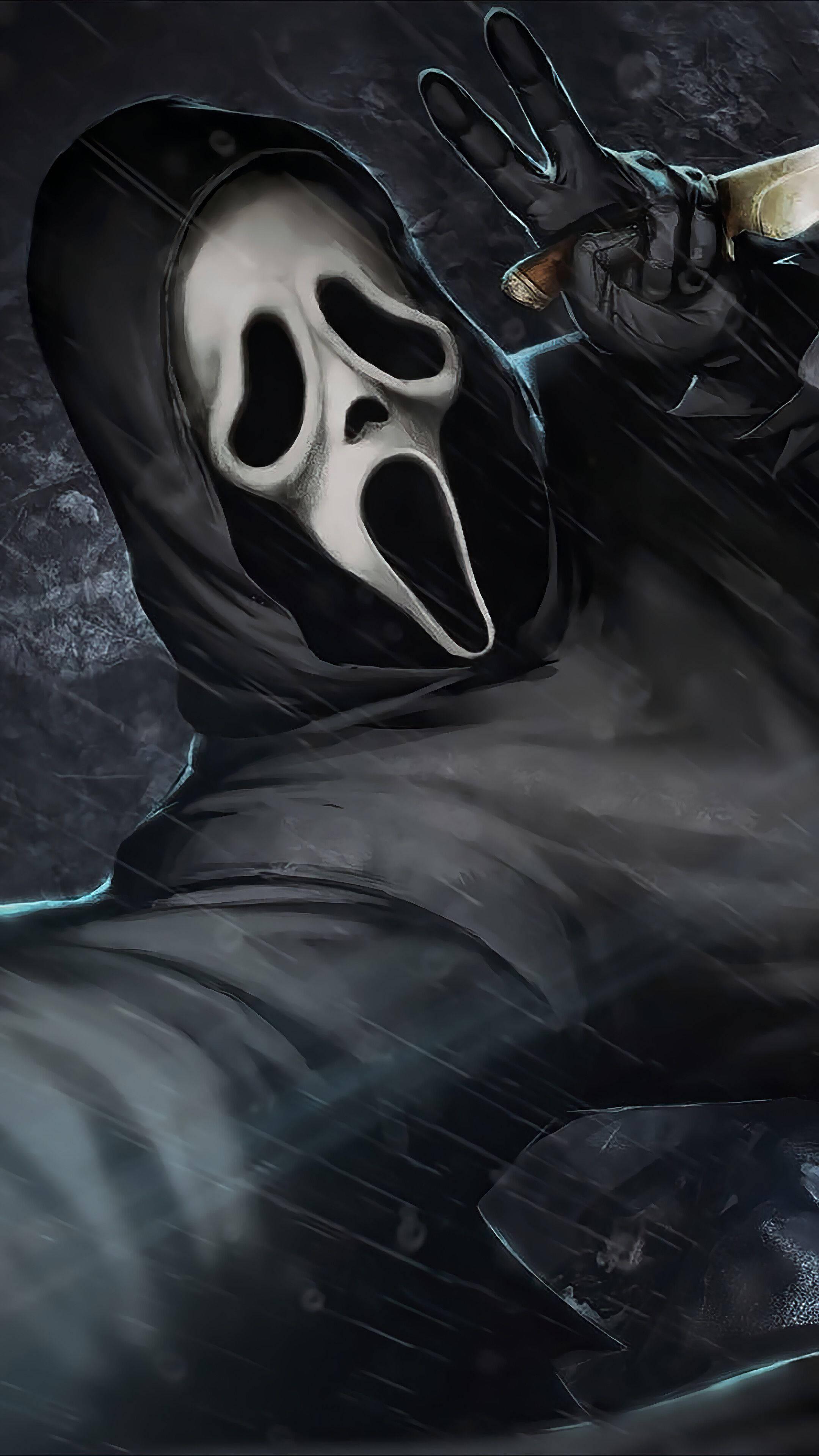 Artistic Digital Painting of Ghostface from Scream — 2160x3840 wallpaper