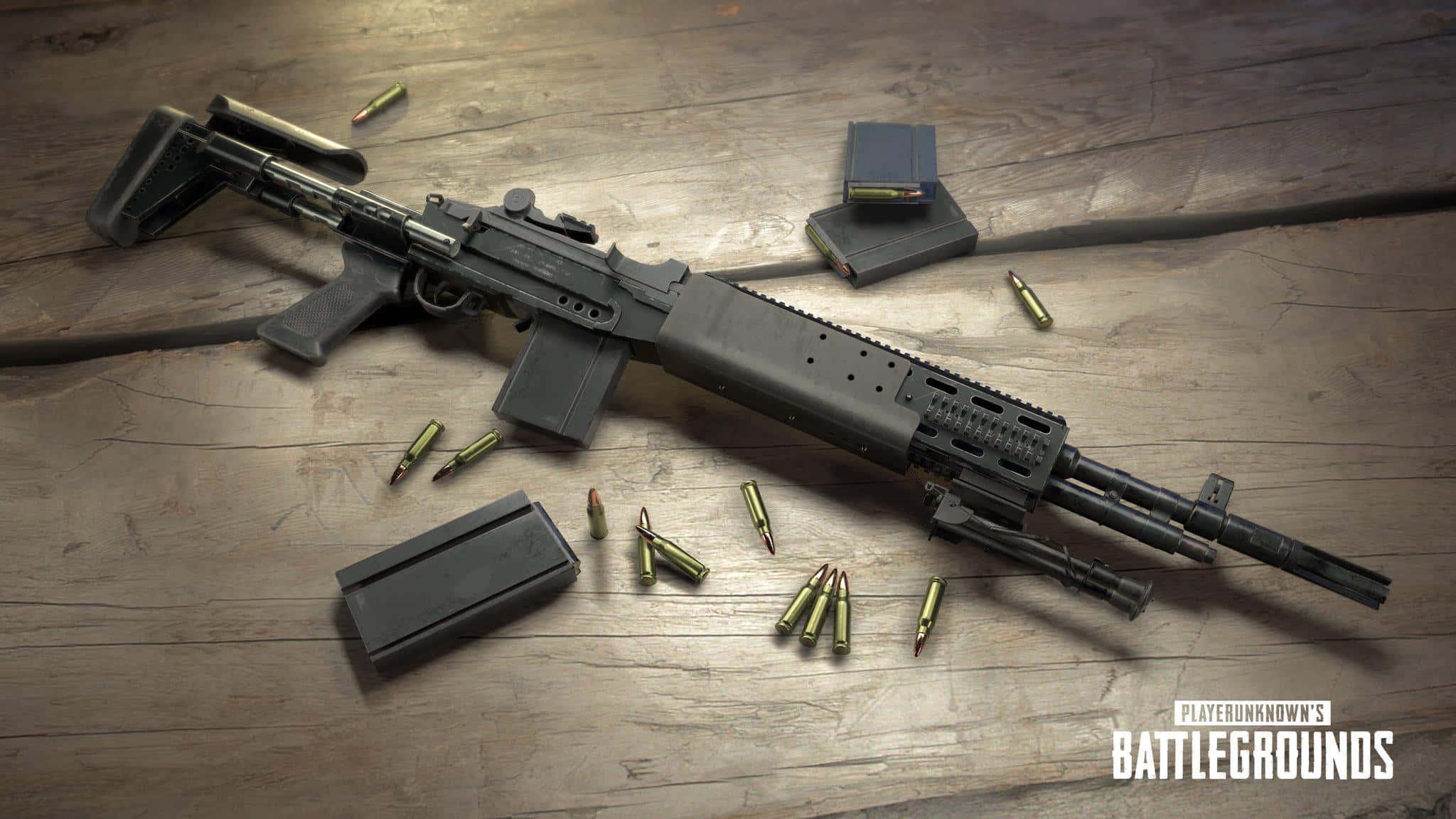 Assault Rifleon Wooden Table P U B G