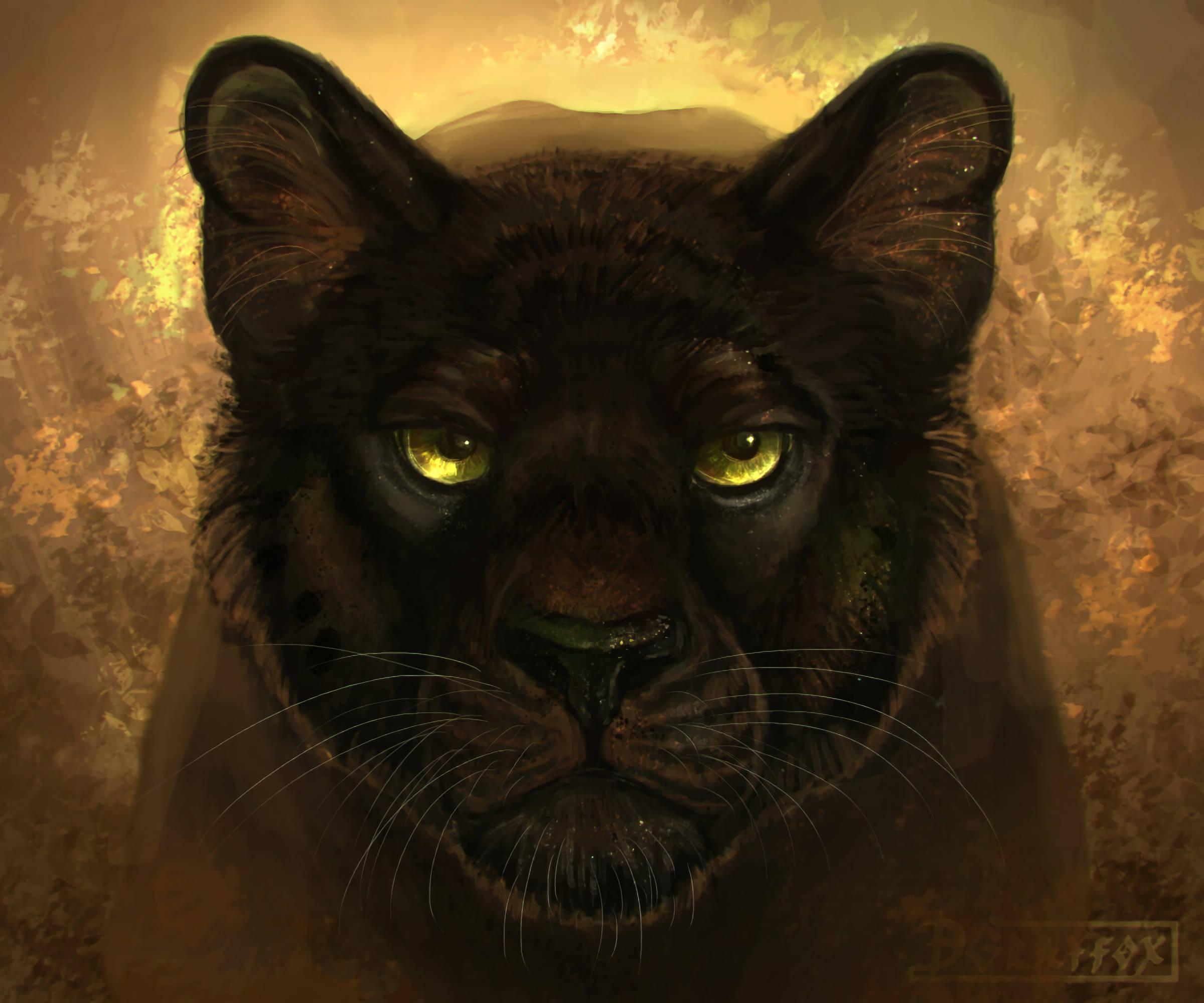 Astonishing black panther painting — 2400x2000 wallpaper
