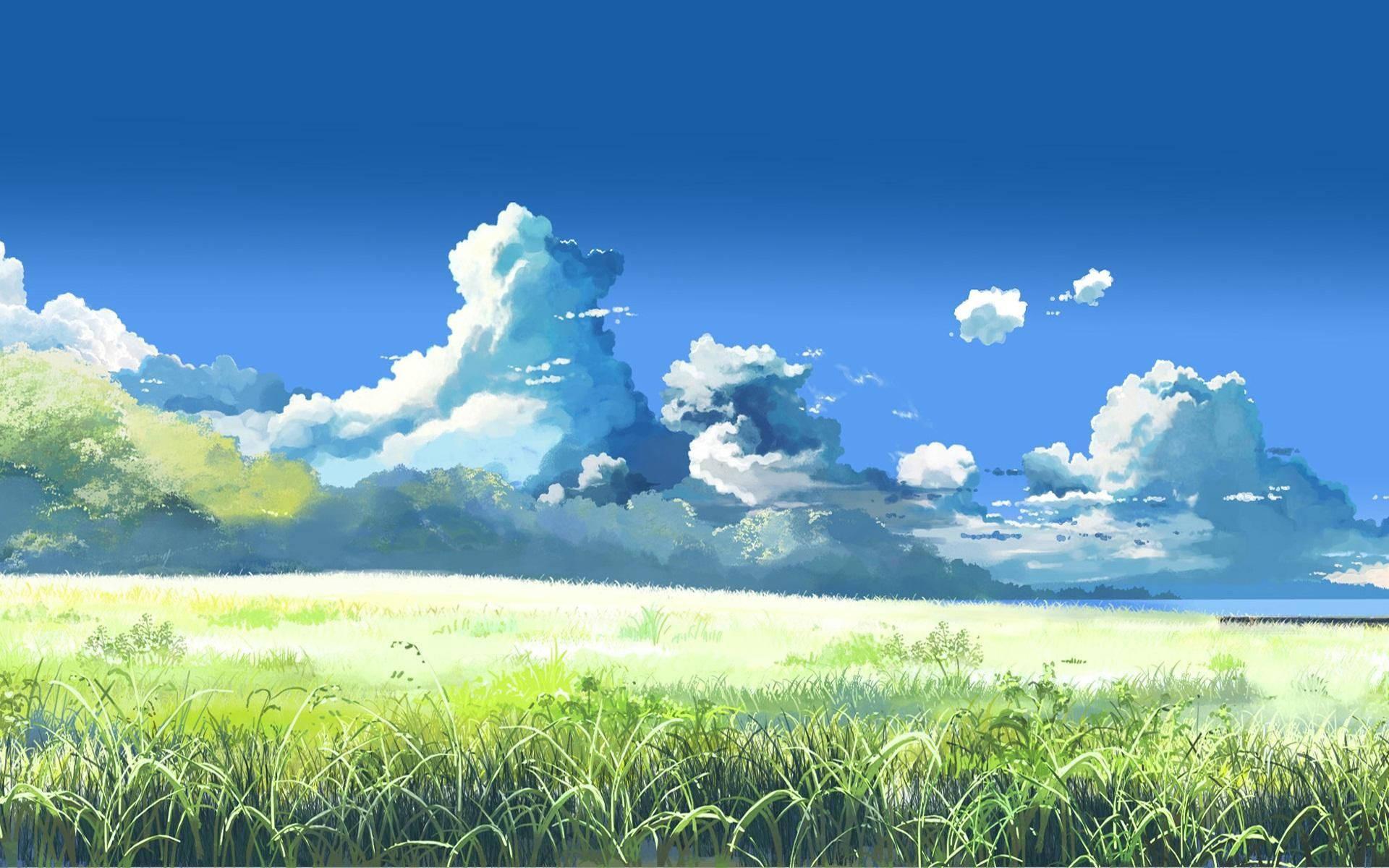 Astonishing Mountain Fields Anime Scenery — 1920x1200 wallpaper