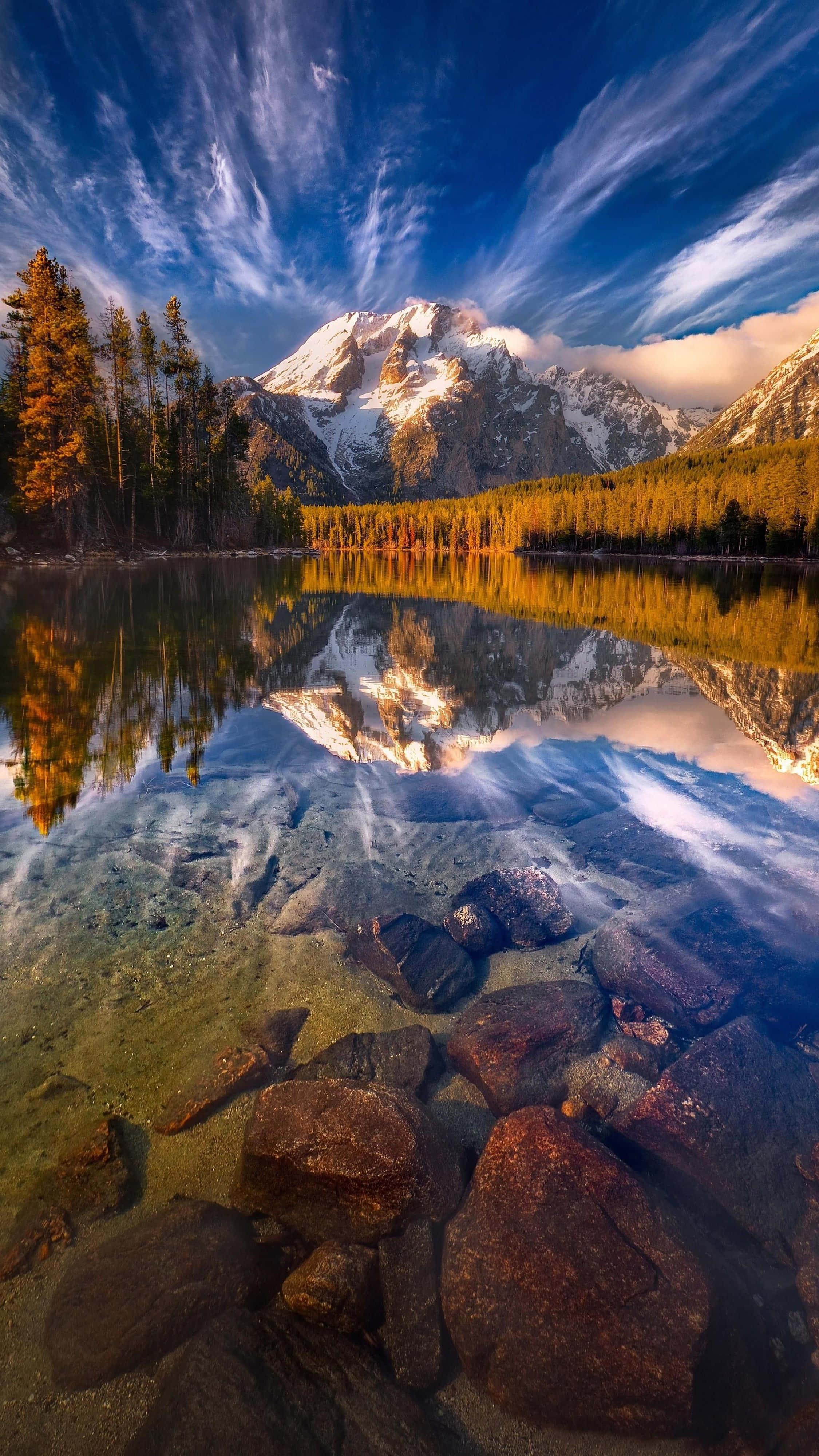 Autumn Lake Nature 4K iPhone — 2250x4000 wallpaper