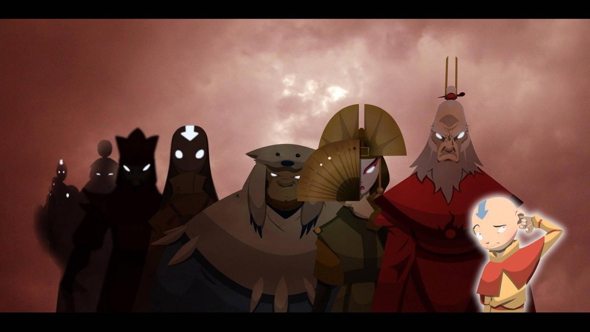 Avatar Aang and the 4 Supernatural Avatars — 1920x1080 wallpaper